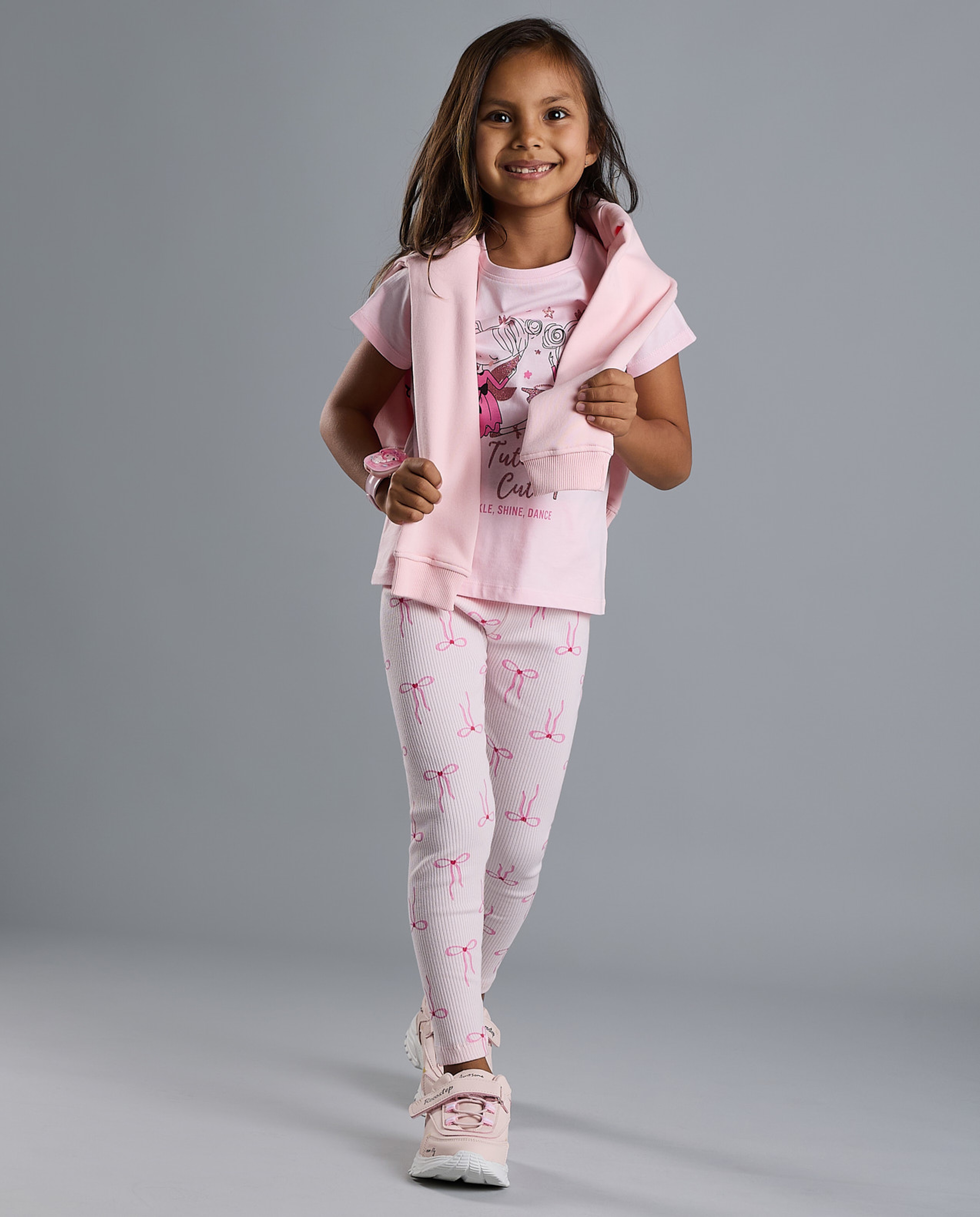 2 Pack Printed Leggings with Elastic Waist