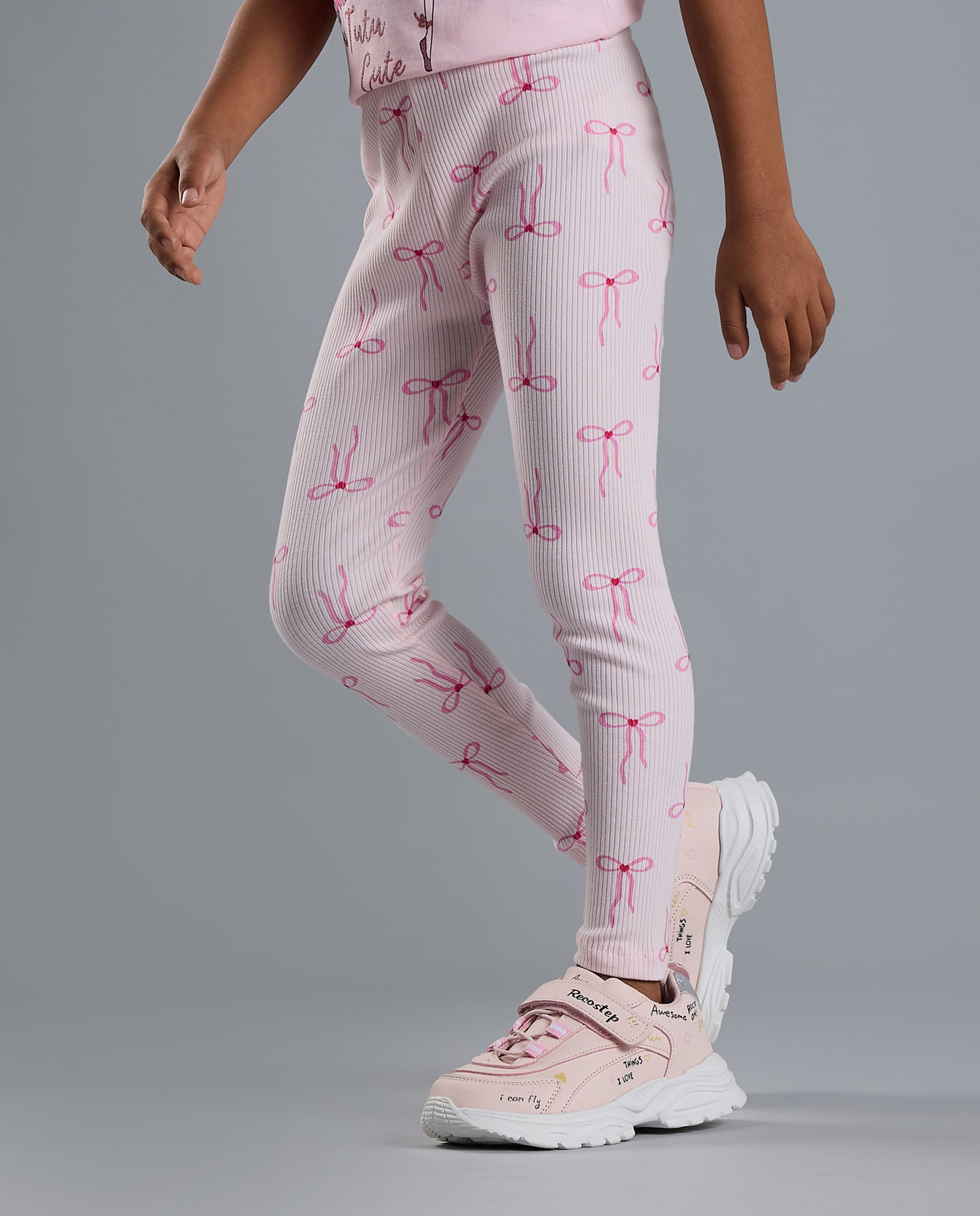 2 Pack Printed Leggings with Elastic Waist