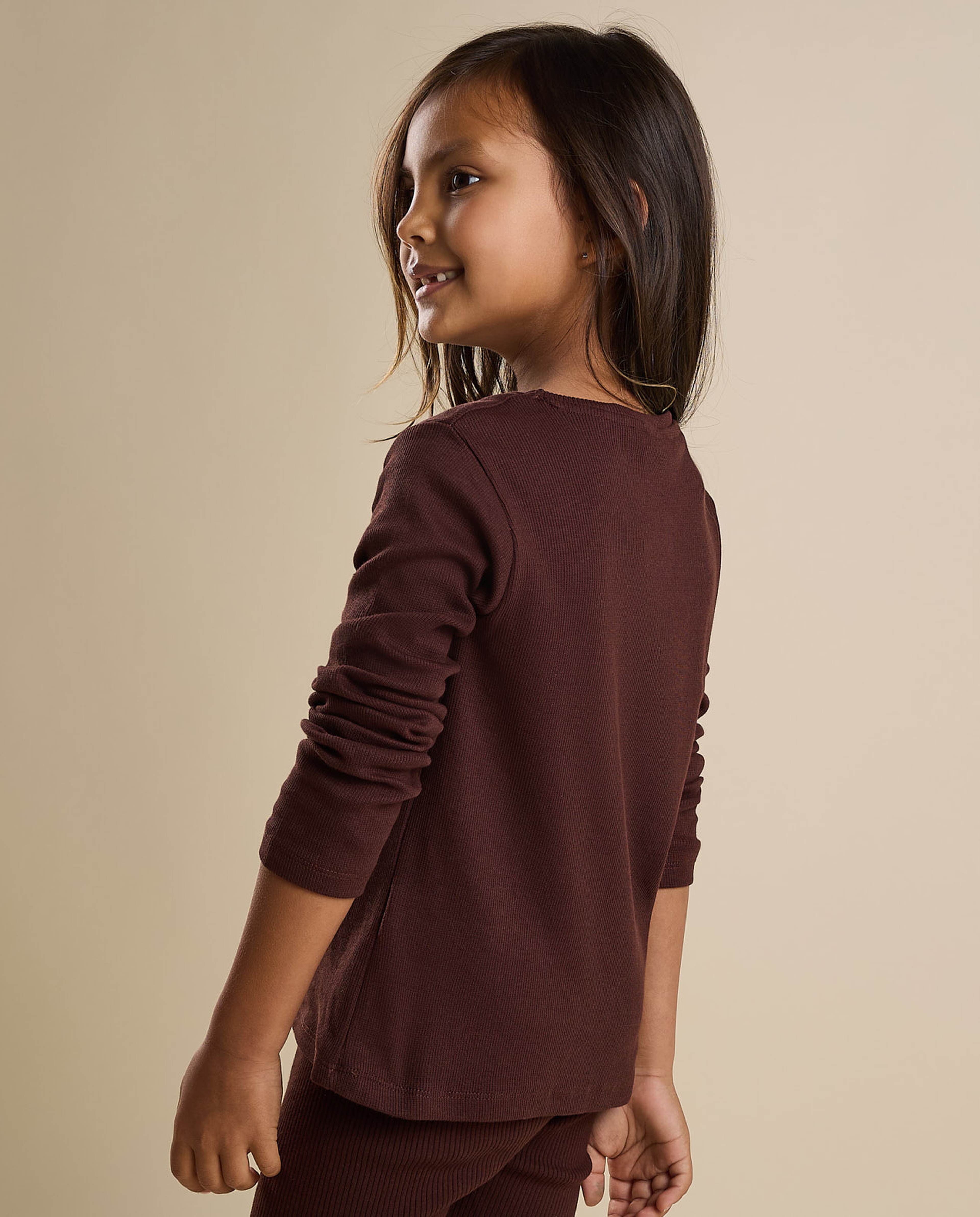 Pearl Embroidered T-Shirt with Crew Neck and Long Sleeves