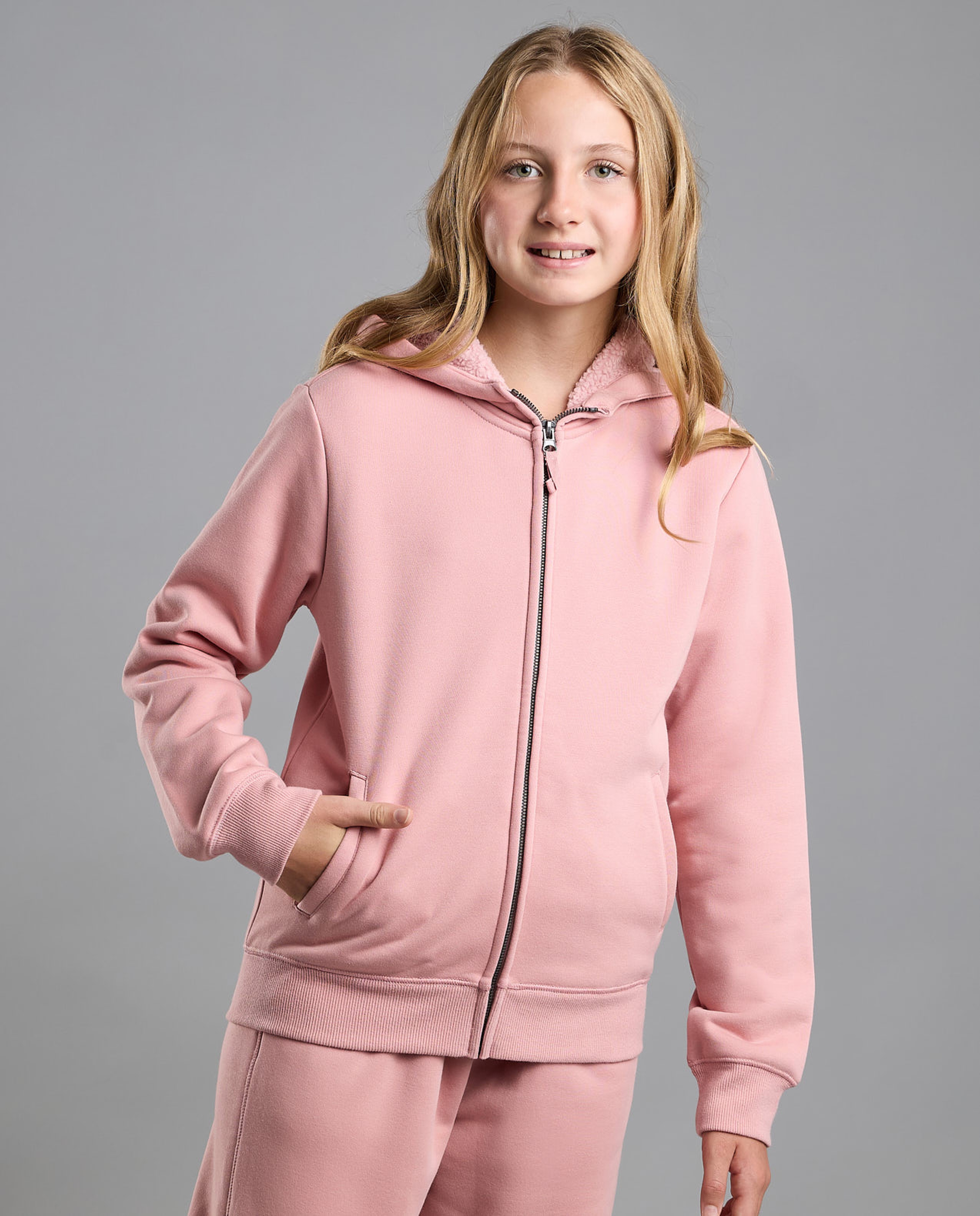 Solid Hooded Clothing Set