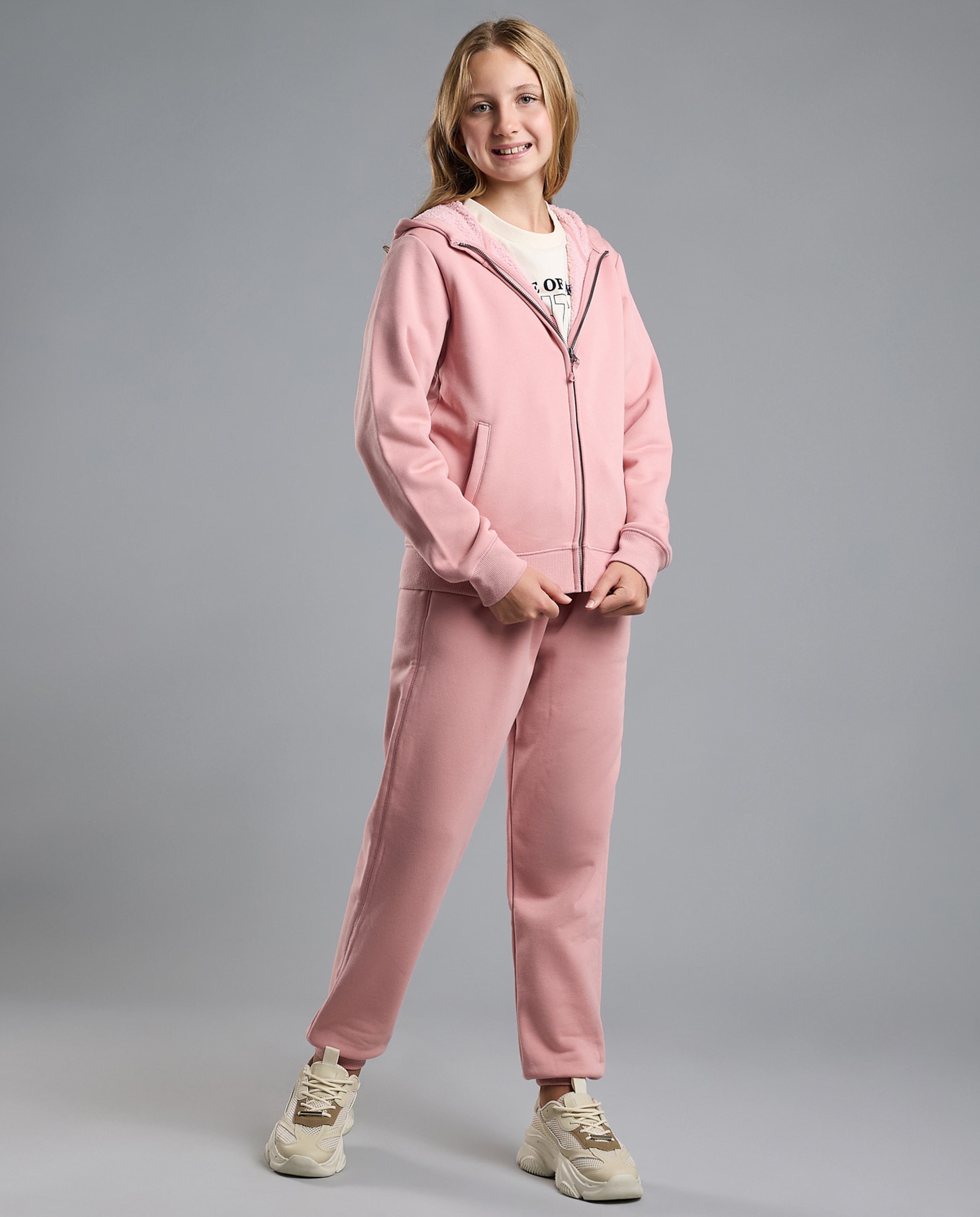 Solid Hooded Clothing Set