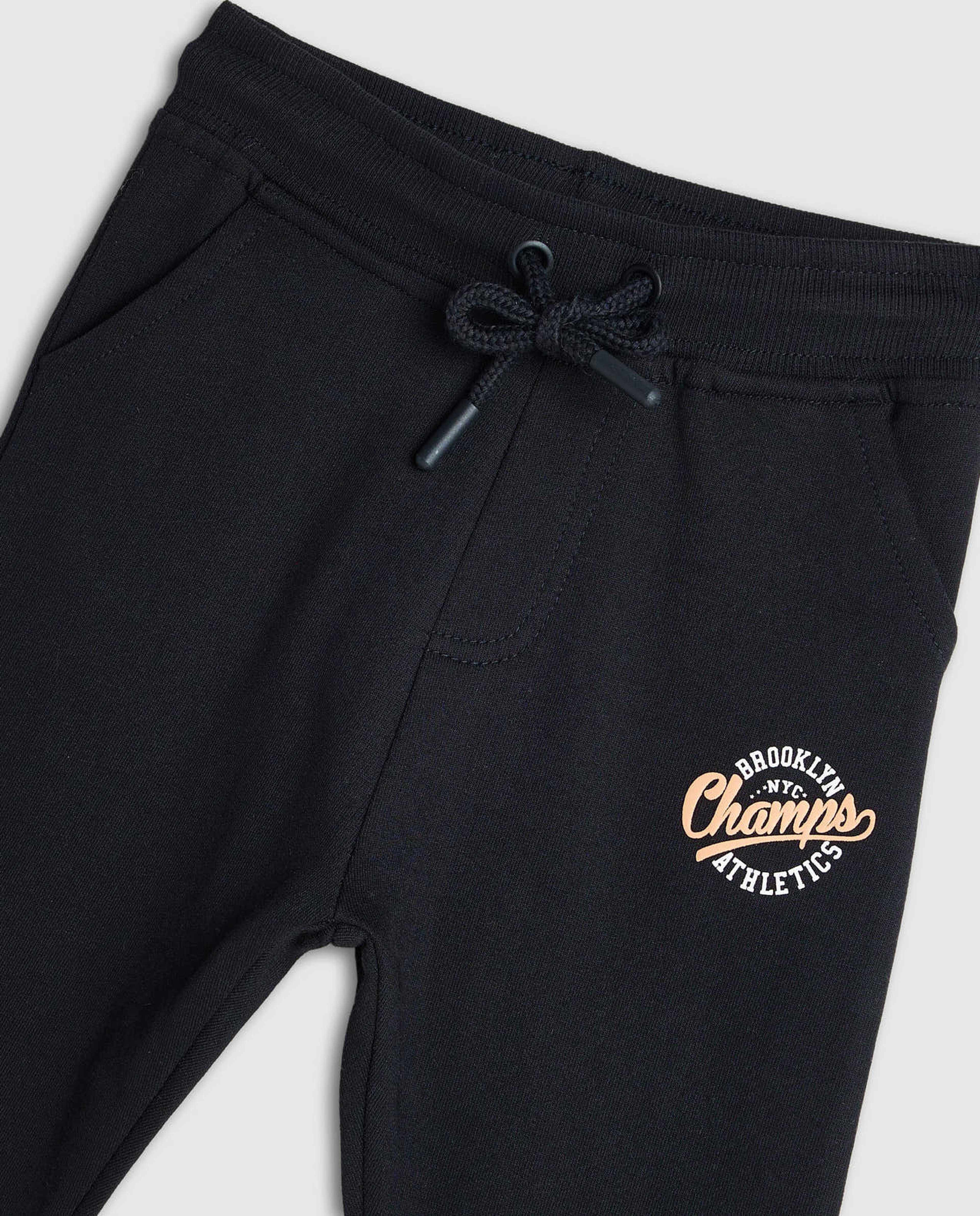 Print Detail Joggers with Drawstring Waist