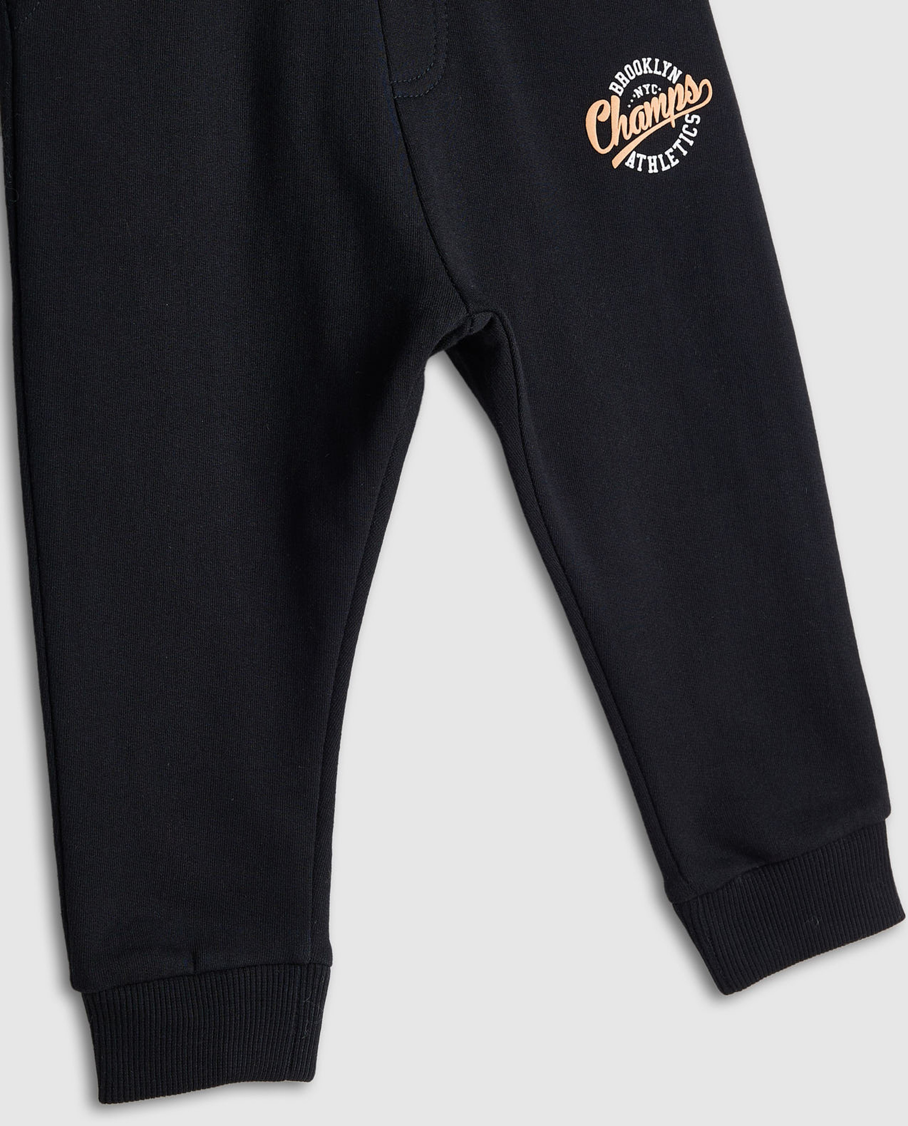 Print Detail Joggers with Drawstring Waist