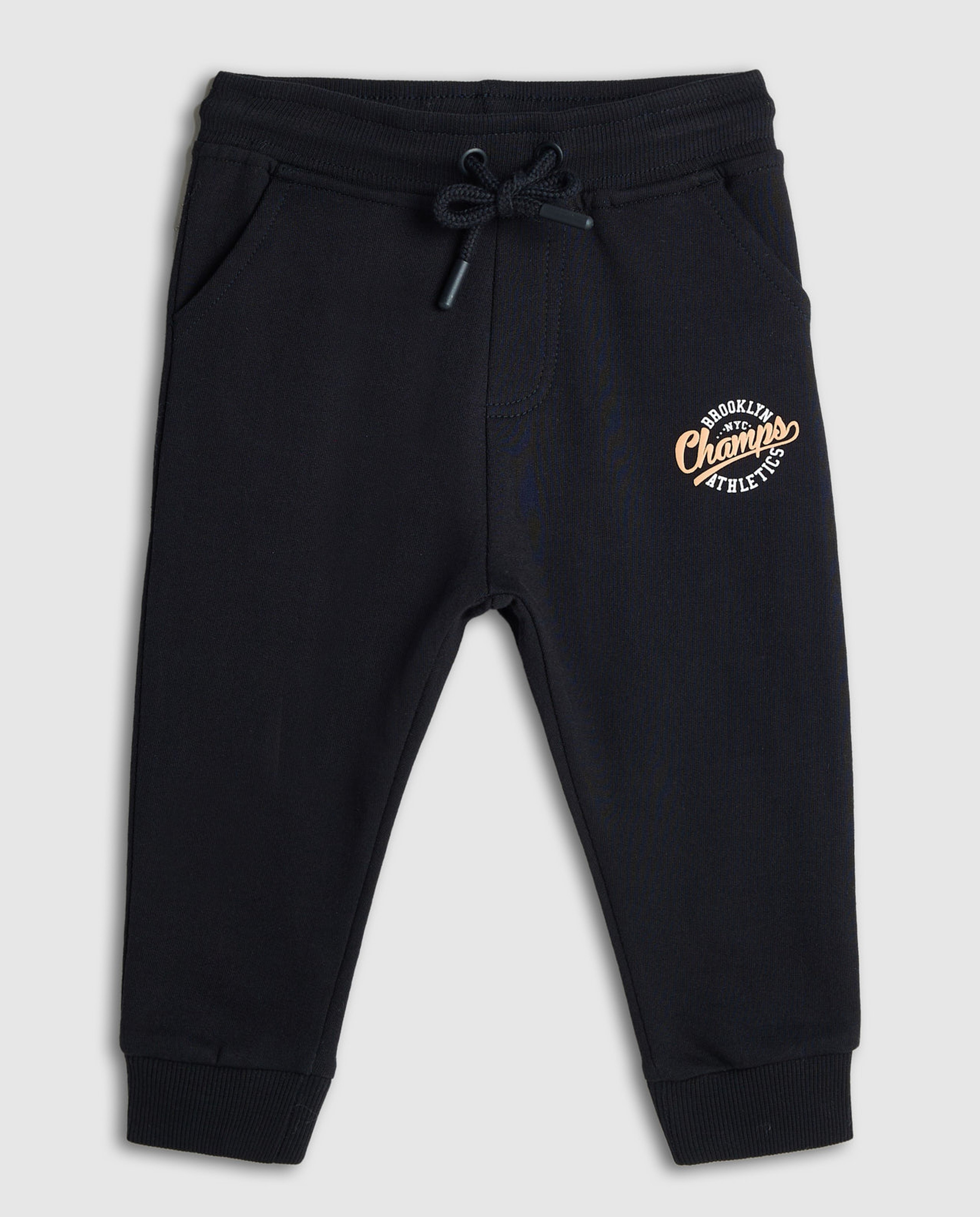 Print Detail Joggers with Drawstring Waist