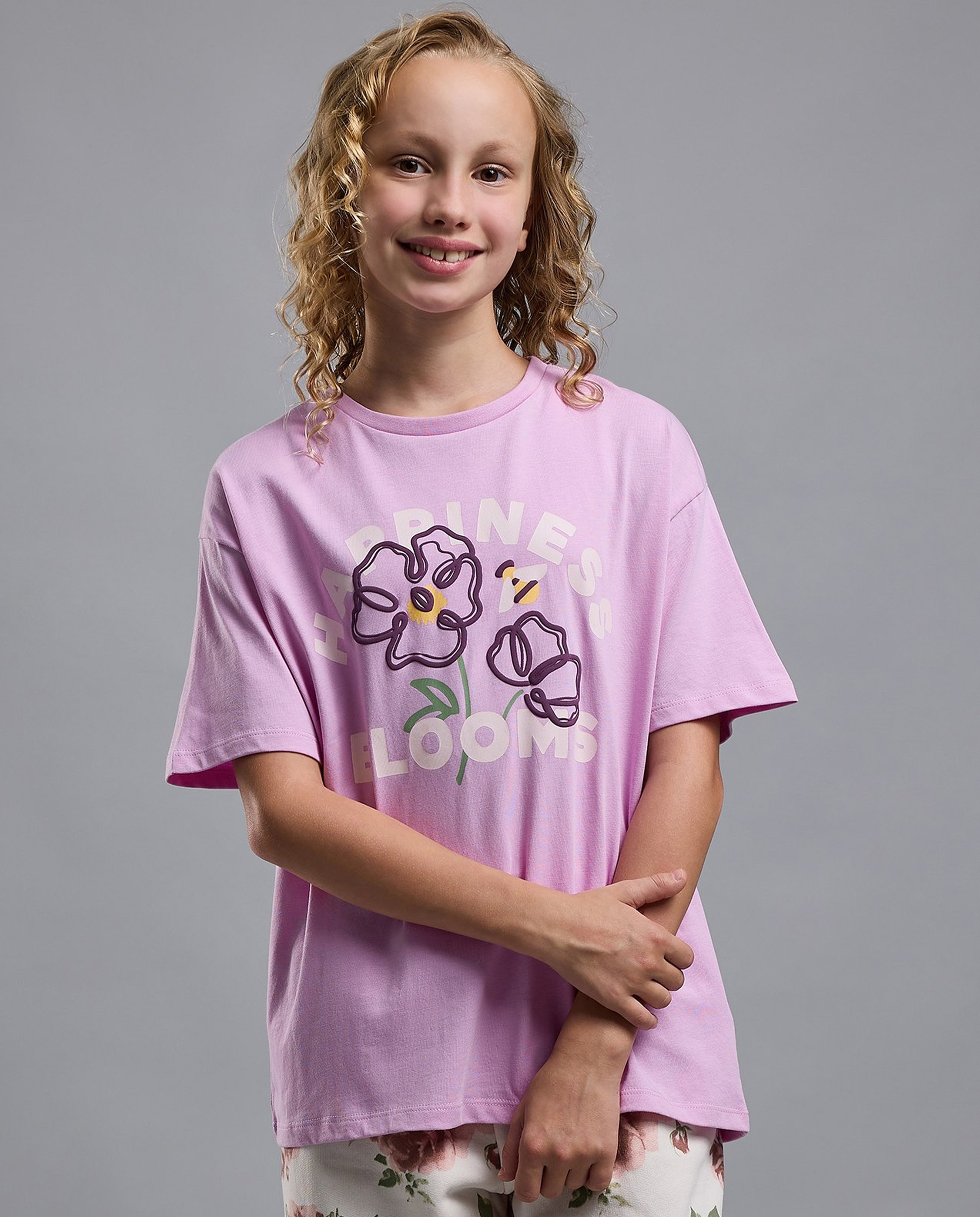 Printed T-Shirt with Crew Neck and Short Sleeves