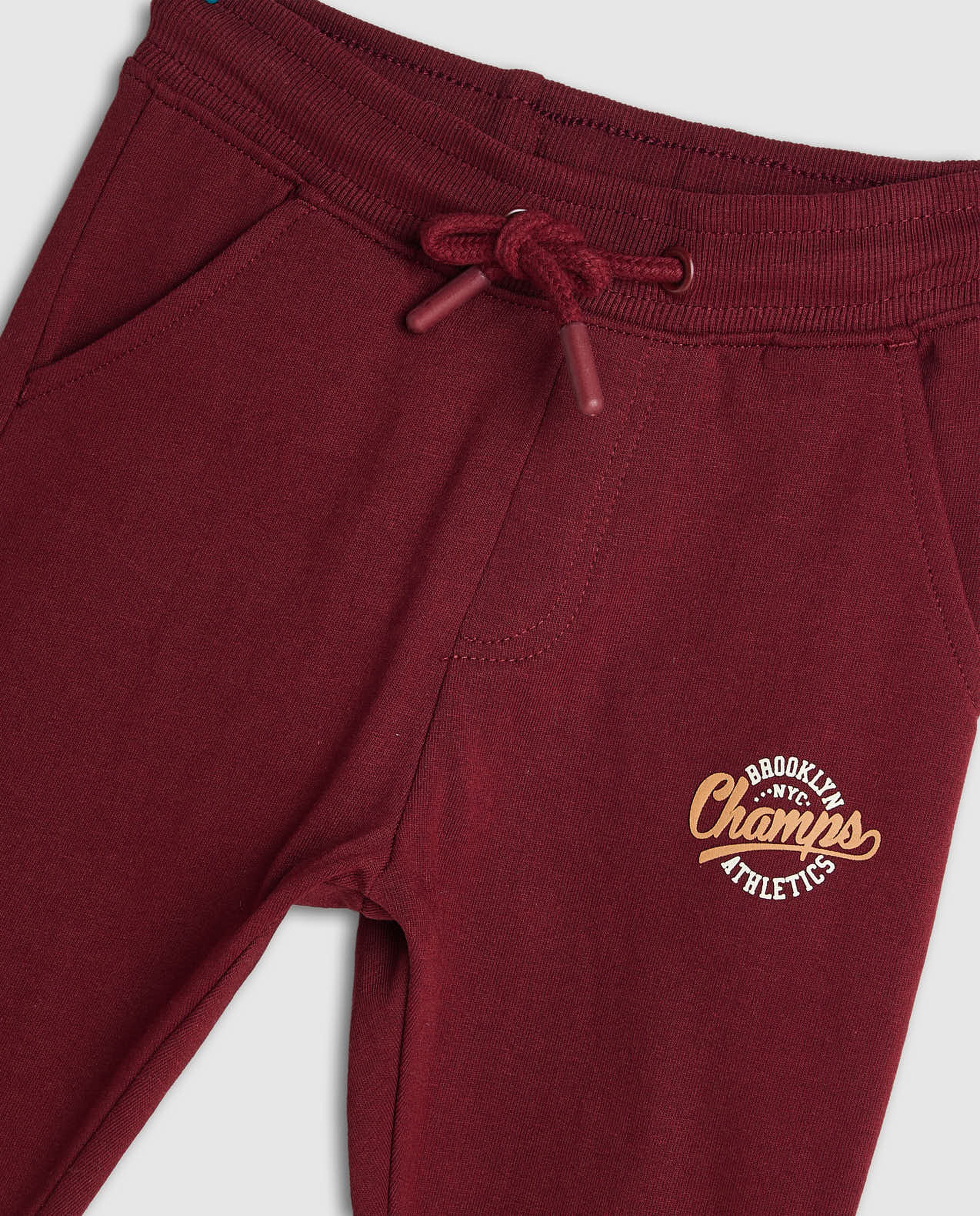 Print Detail Joggers with Drawstring Waist