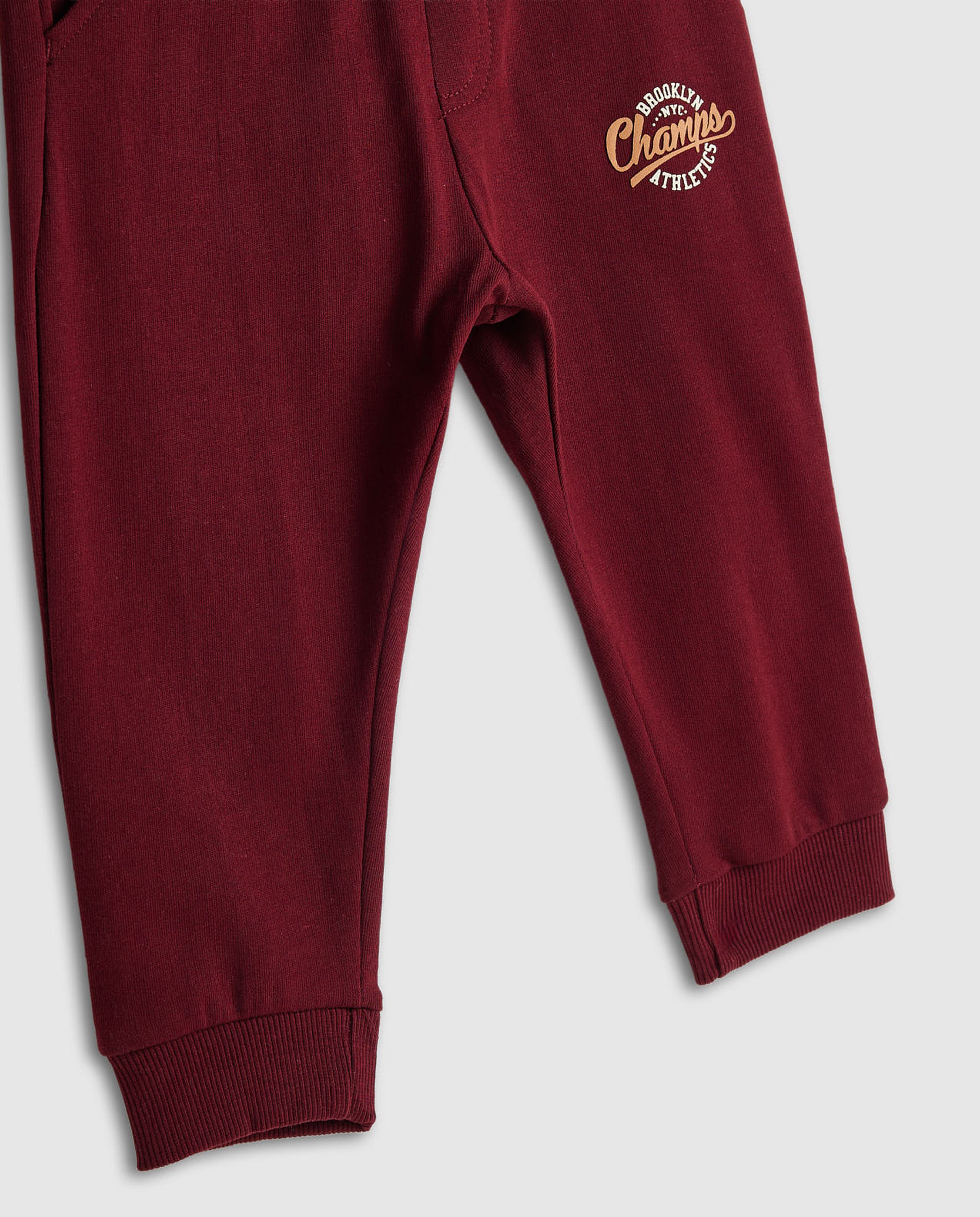 Print Detail Joggers with Drawstring Waist