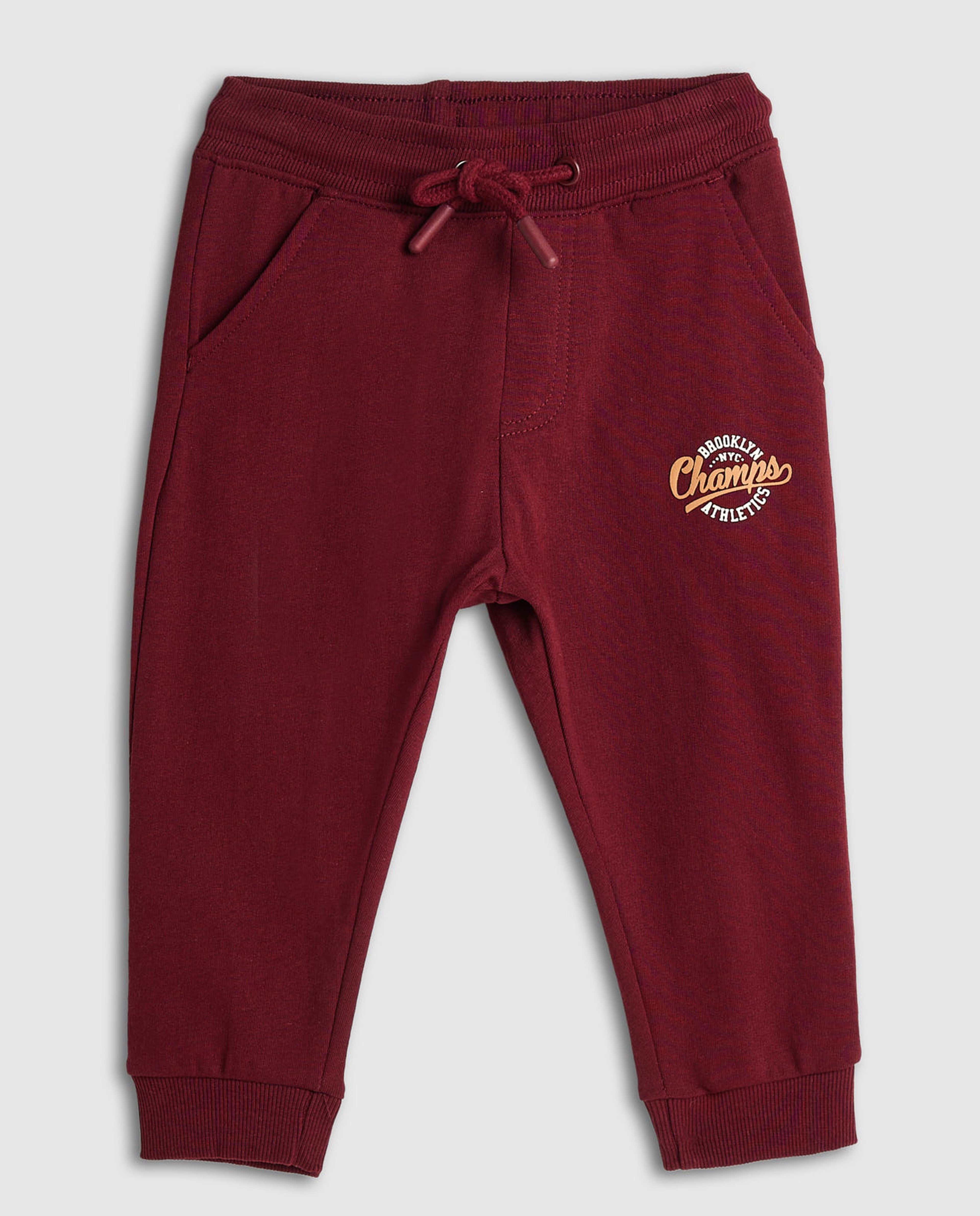 Print Detail Joggers with Drawstring Waist