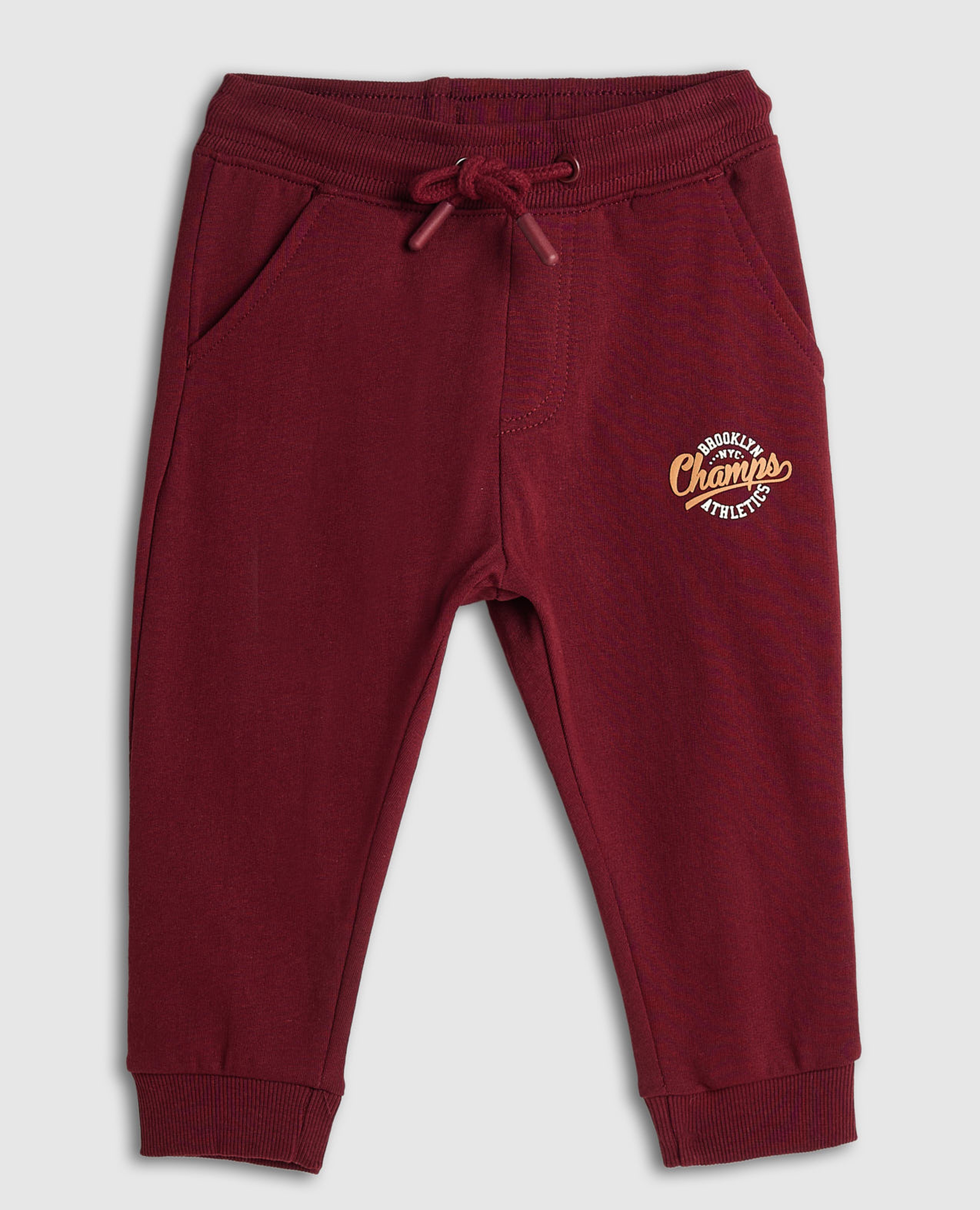 Print Detail Joggers with Drawstring Waist