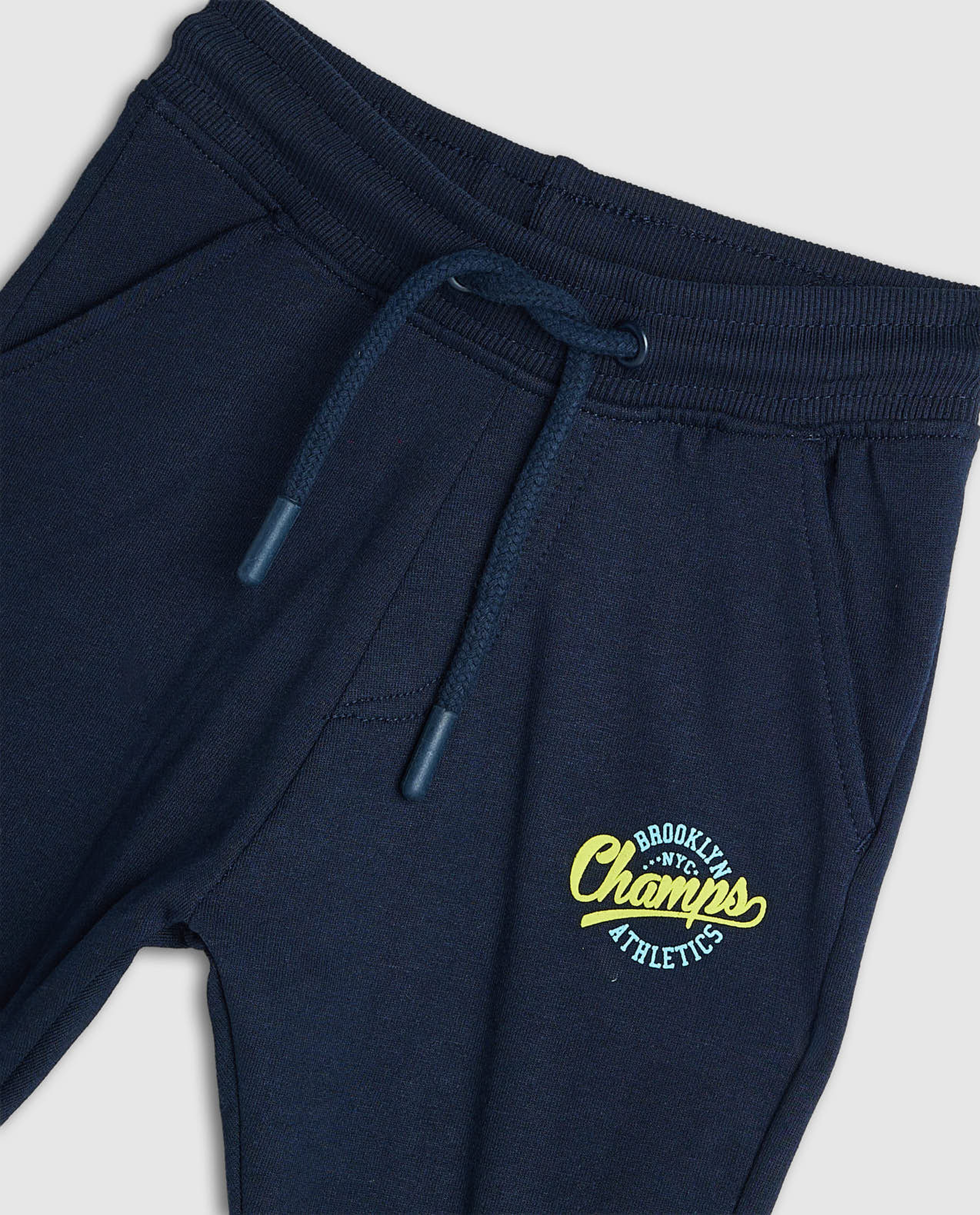 Print Detail Joggers with Drawstring Waist