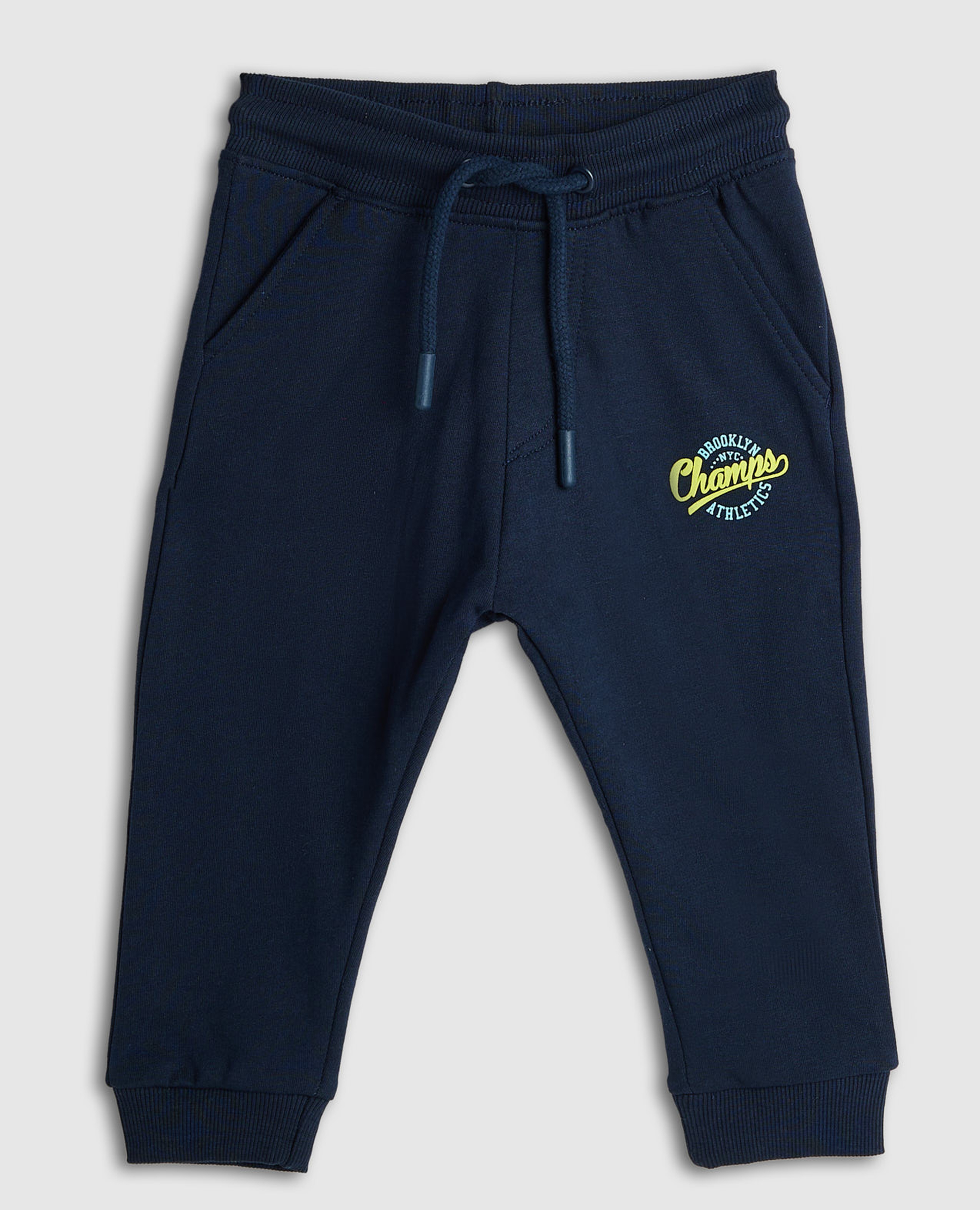 Print Detail Joggers with Drawstring Waist