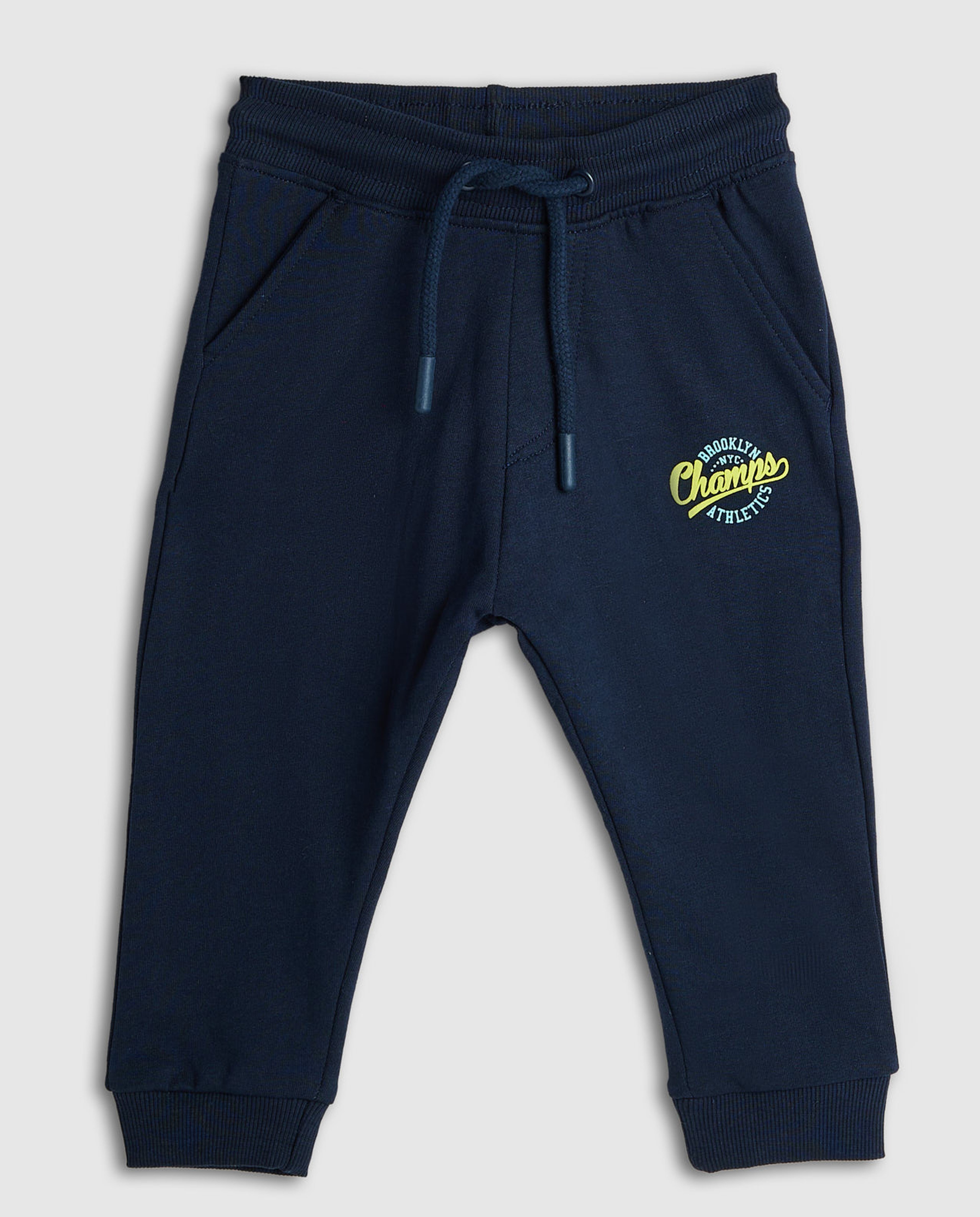 Print Detail Joggers with Drawstring Waist