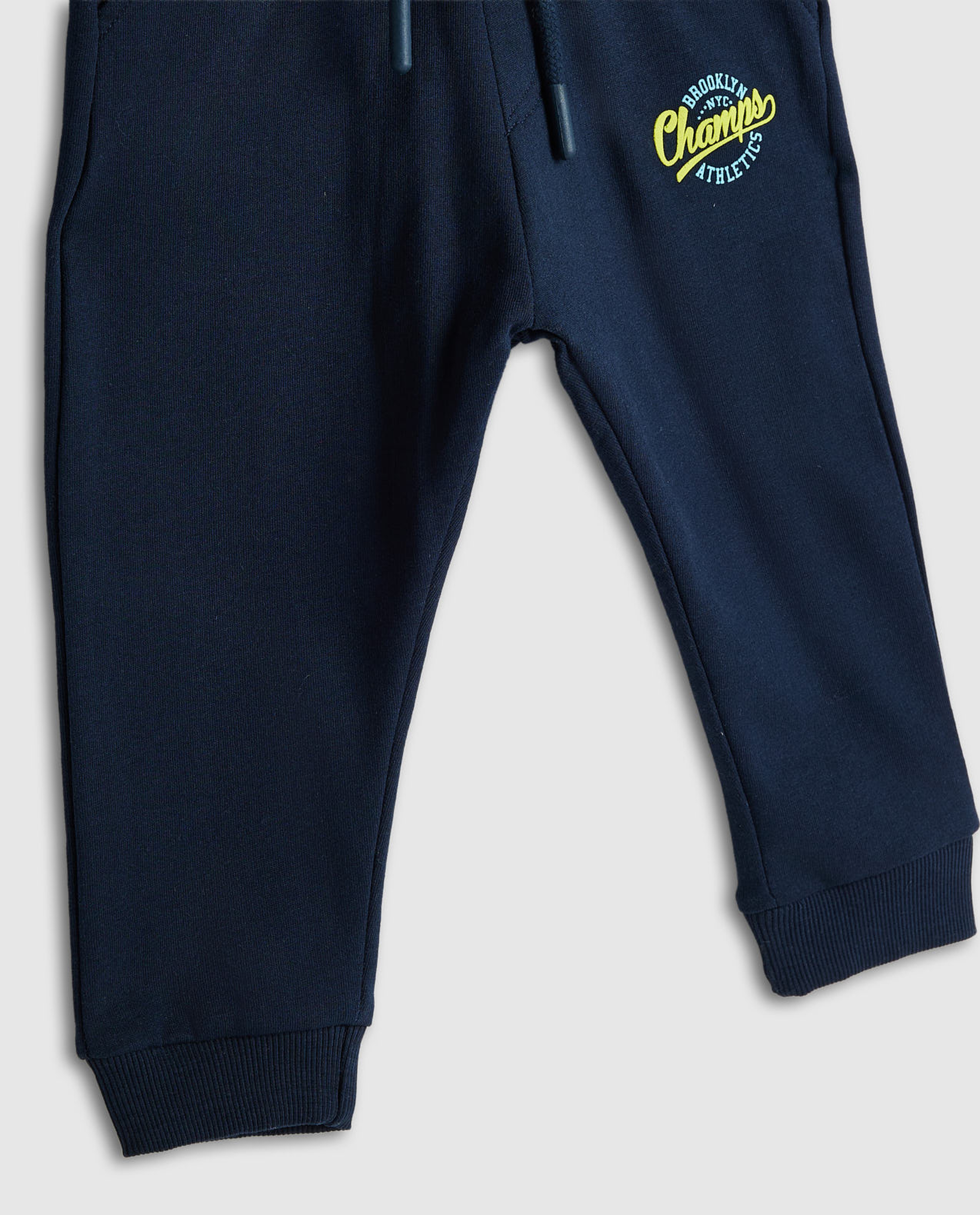 Print Detail Joggers with Drawstring Waist