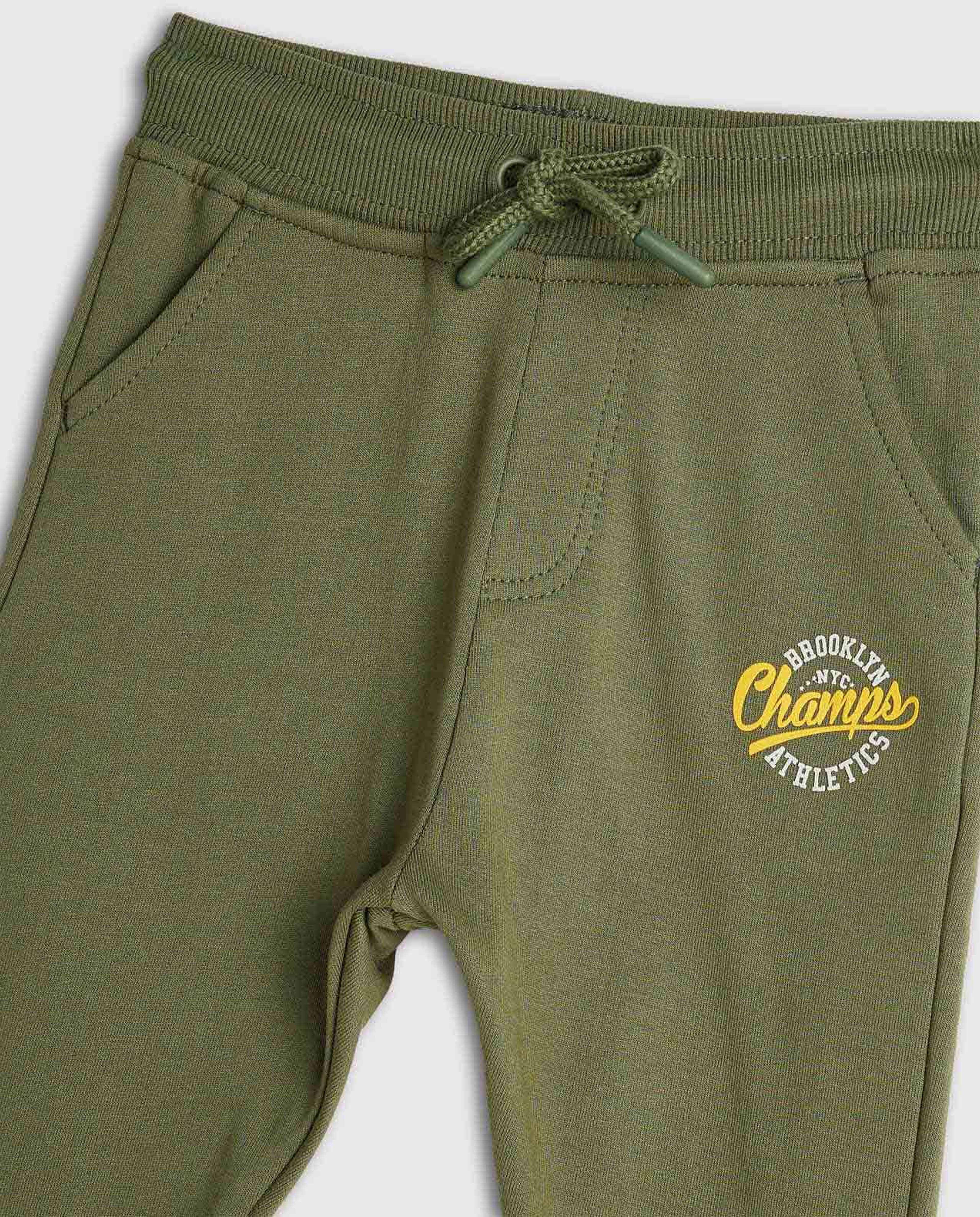 Print Detail Joggers with Drawstring Waist