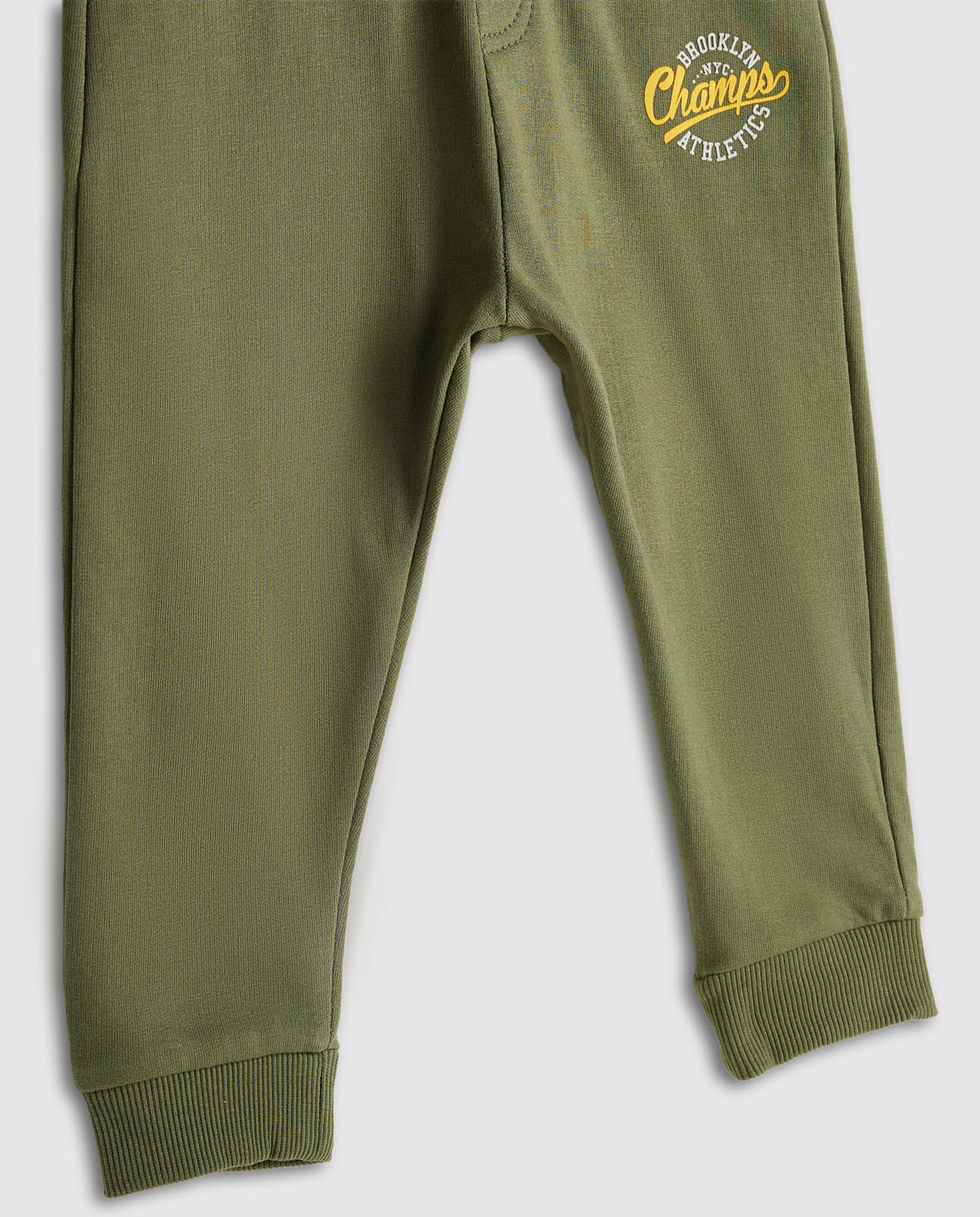 Print Detail Joggers with Drawstring Waist