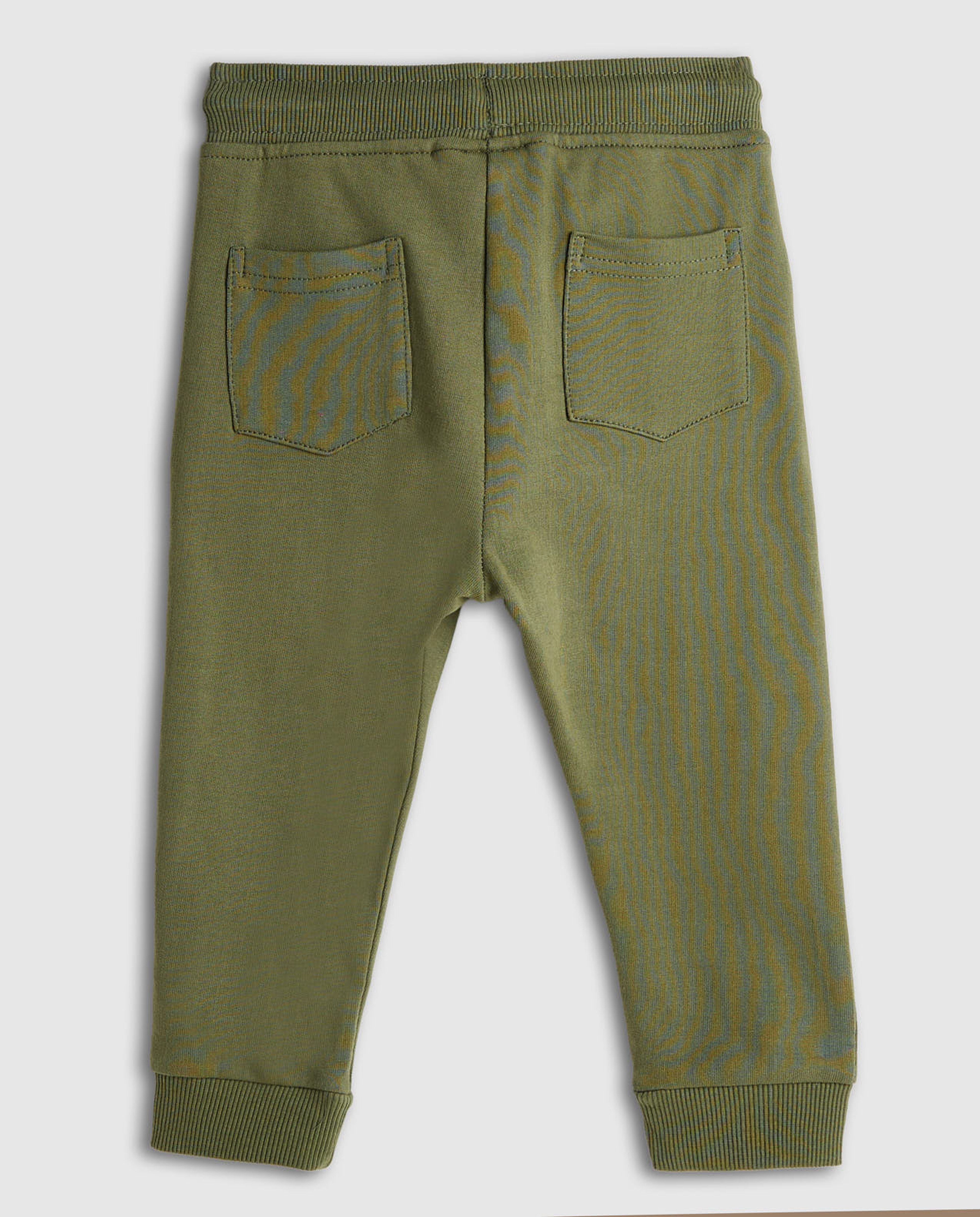 Print Detail Joggers with Drawstring Waist