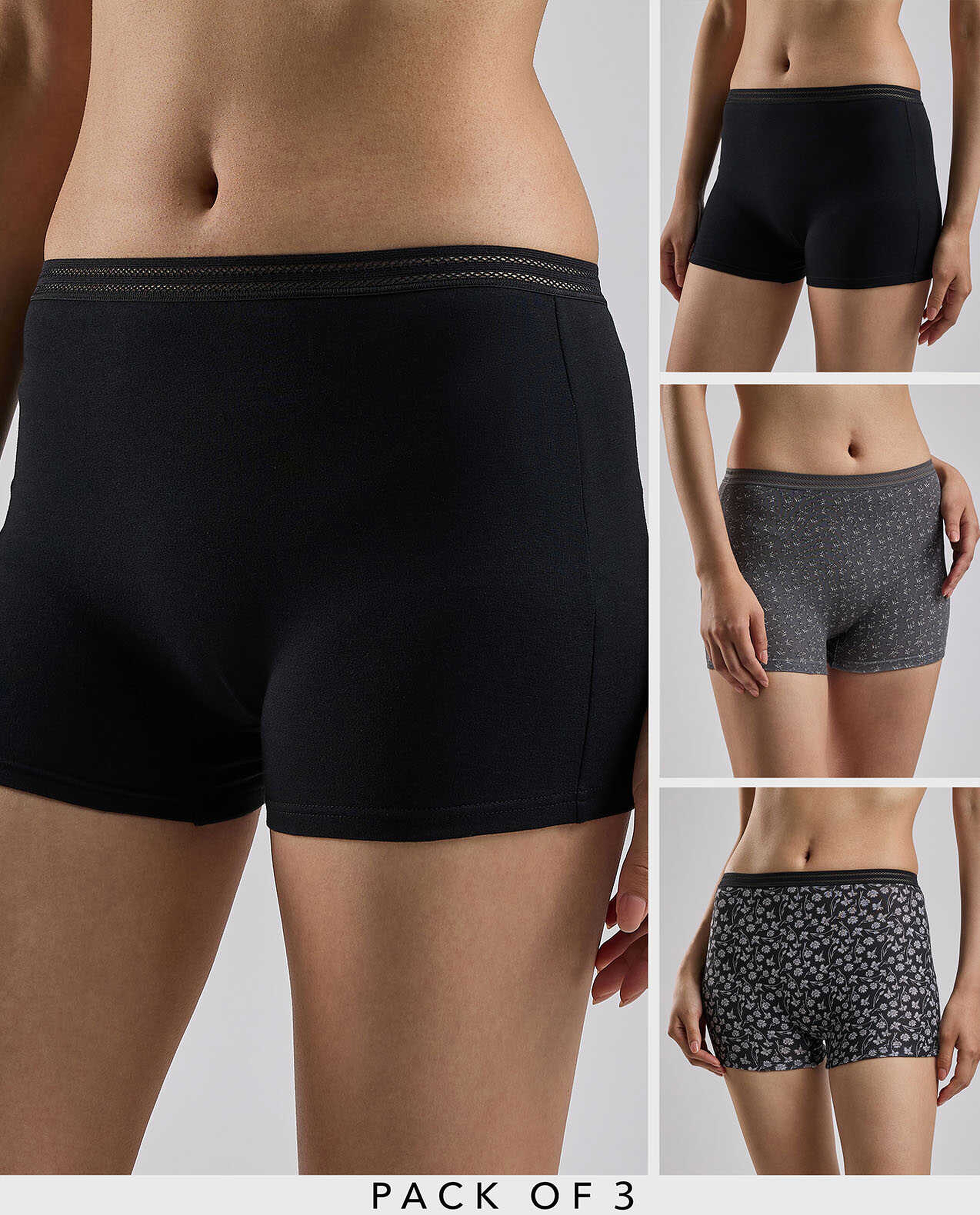 3 Pack Printed Boxer Briefs