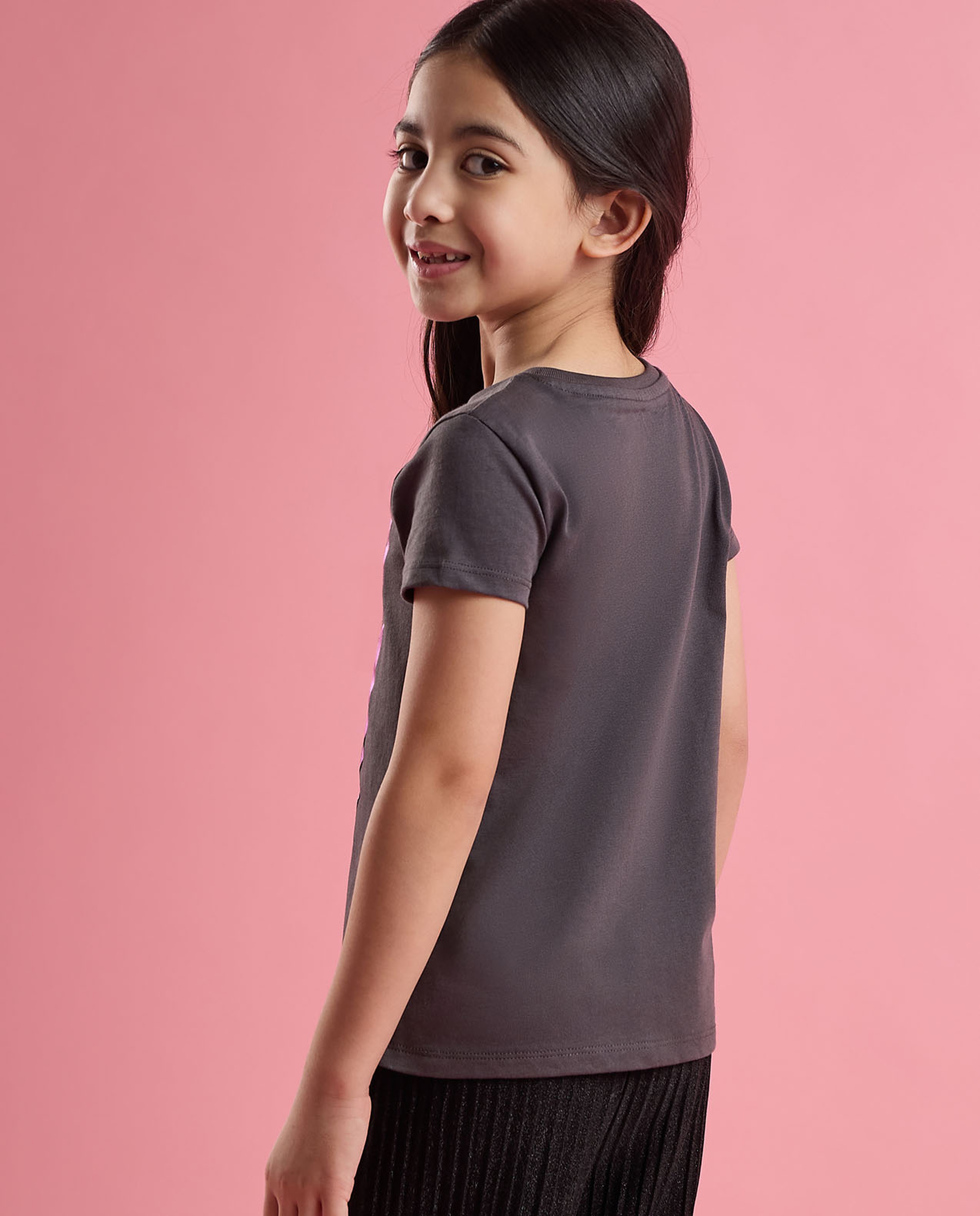 Printed T-Shirt with Crew Neck and Short Sleeves