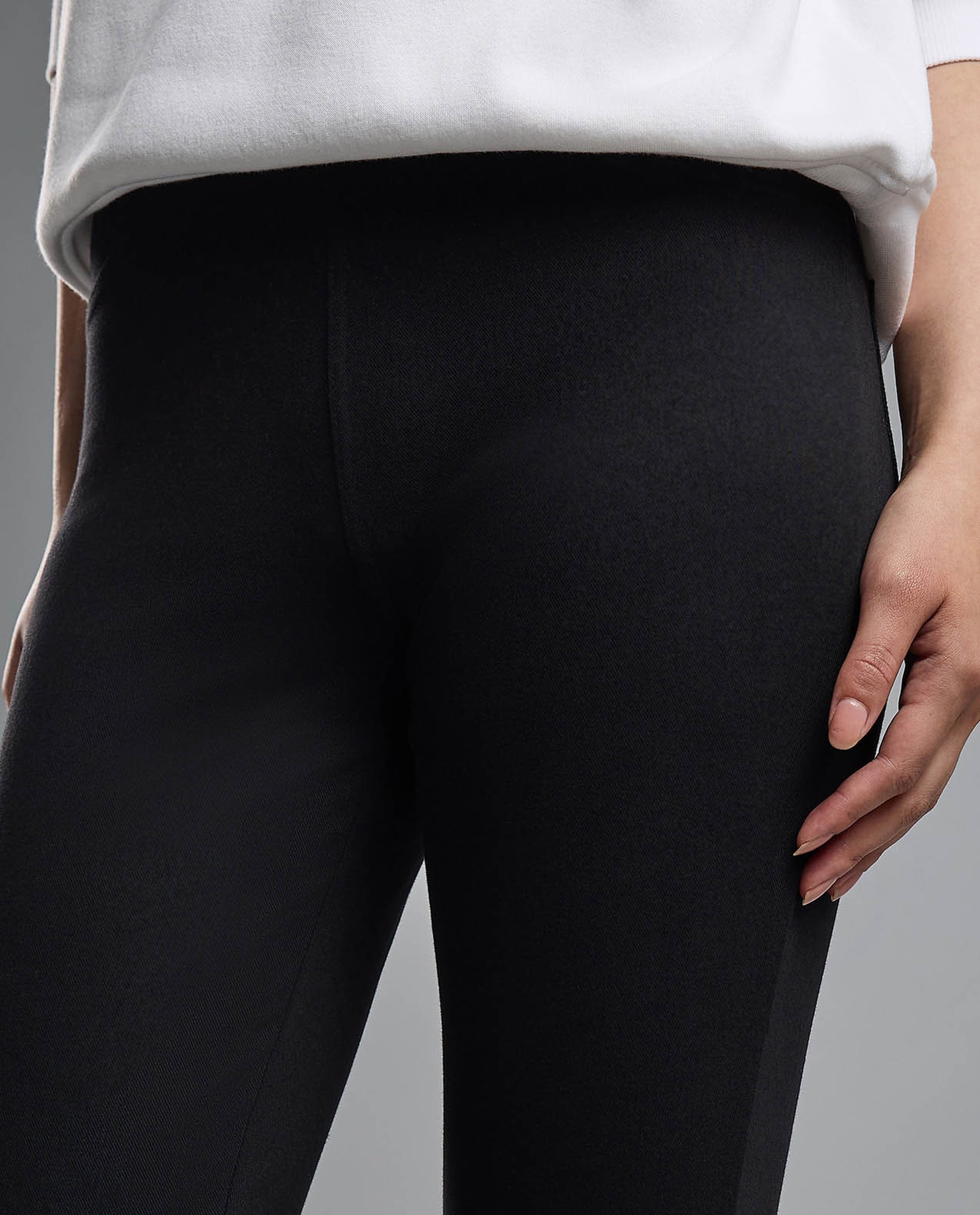 Solid Jeggings with Elastic Waist