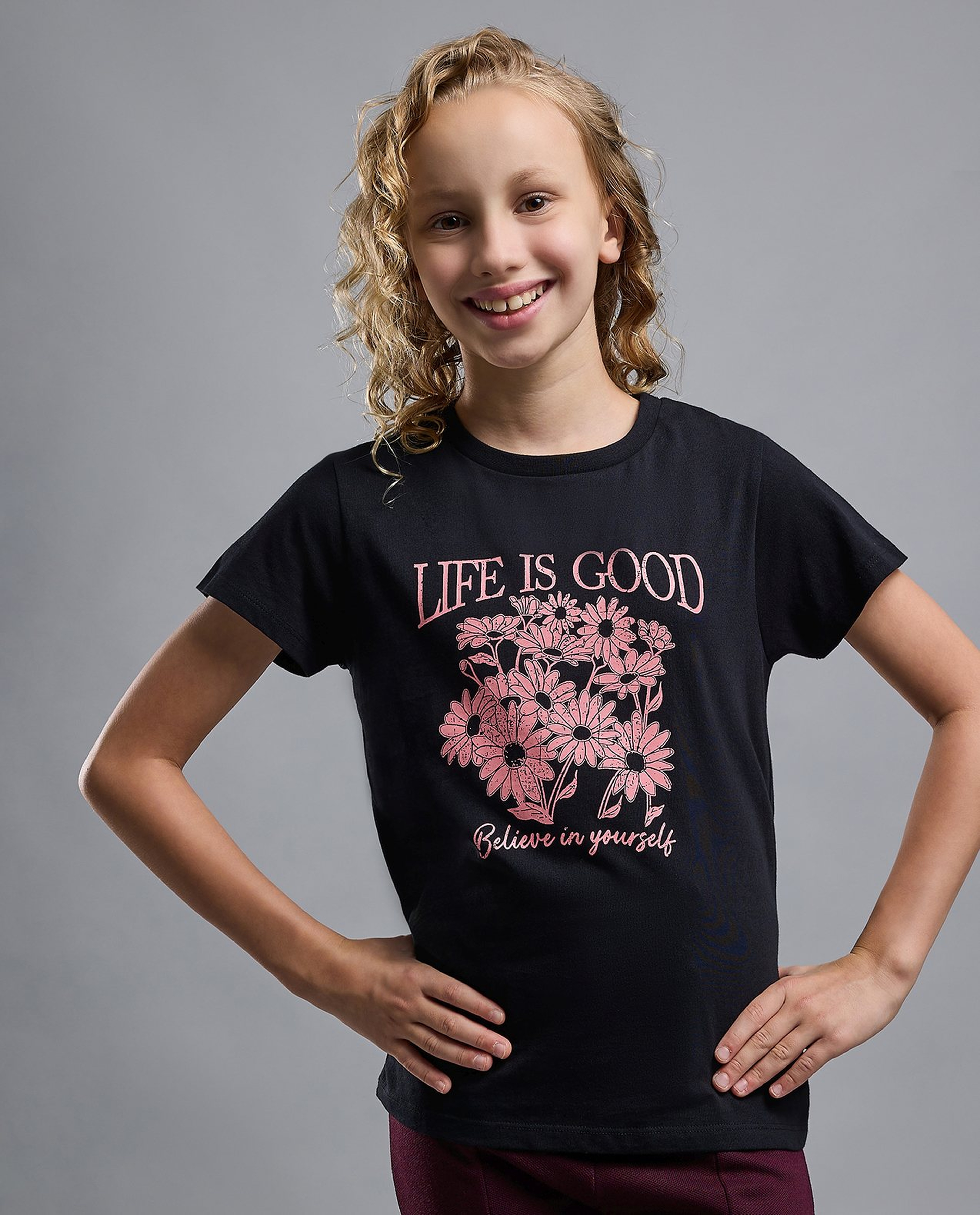 Printed T-Shirt with Crew Neck and Short Sleeves