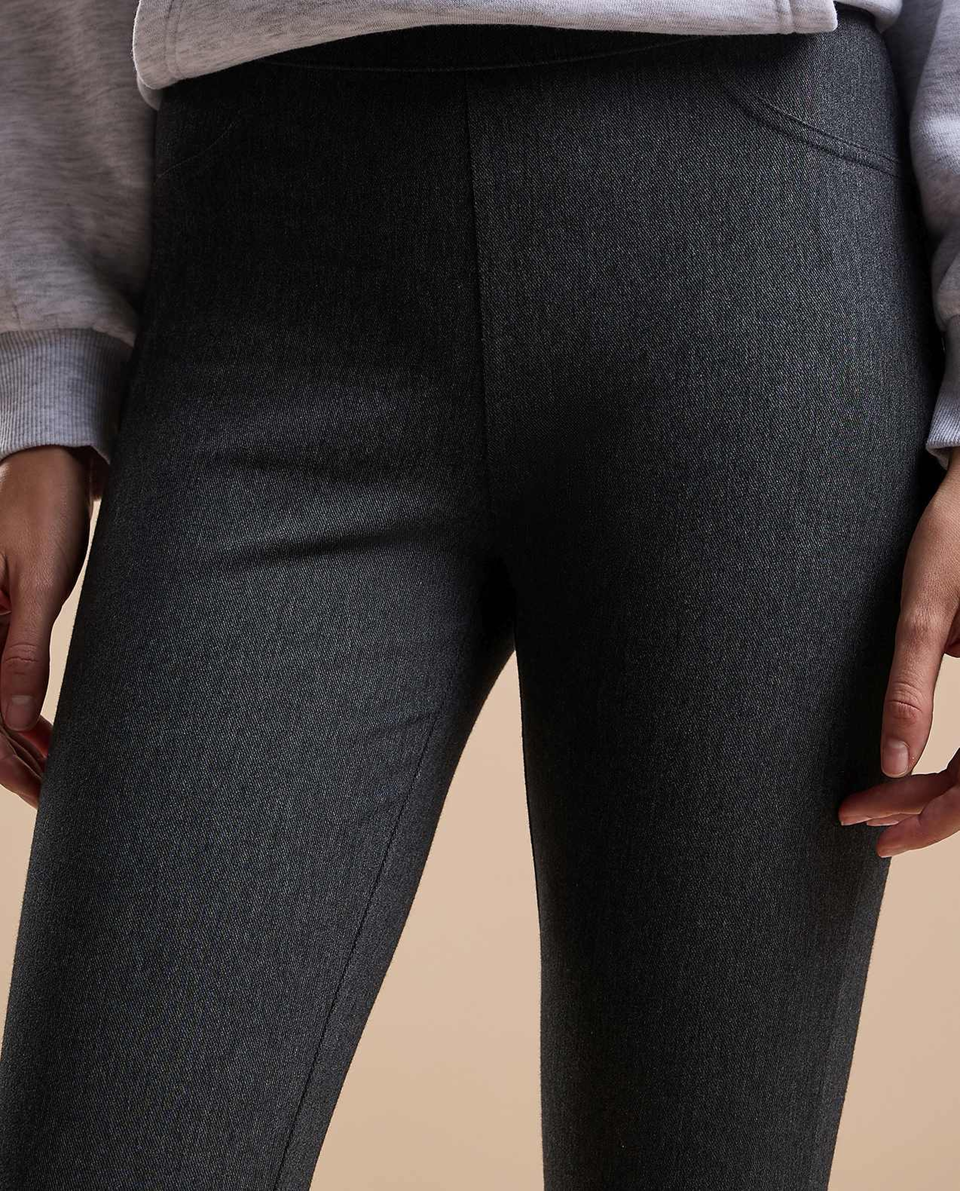 Solid Jeggings with Elastic Waist