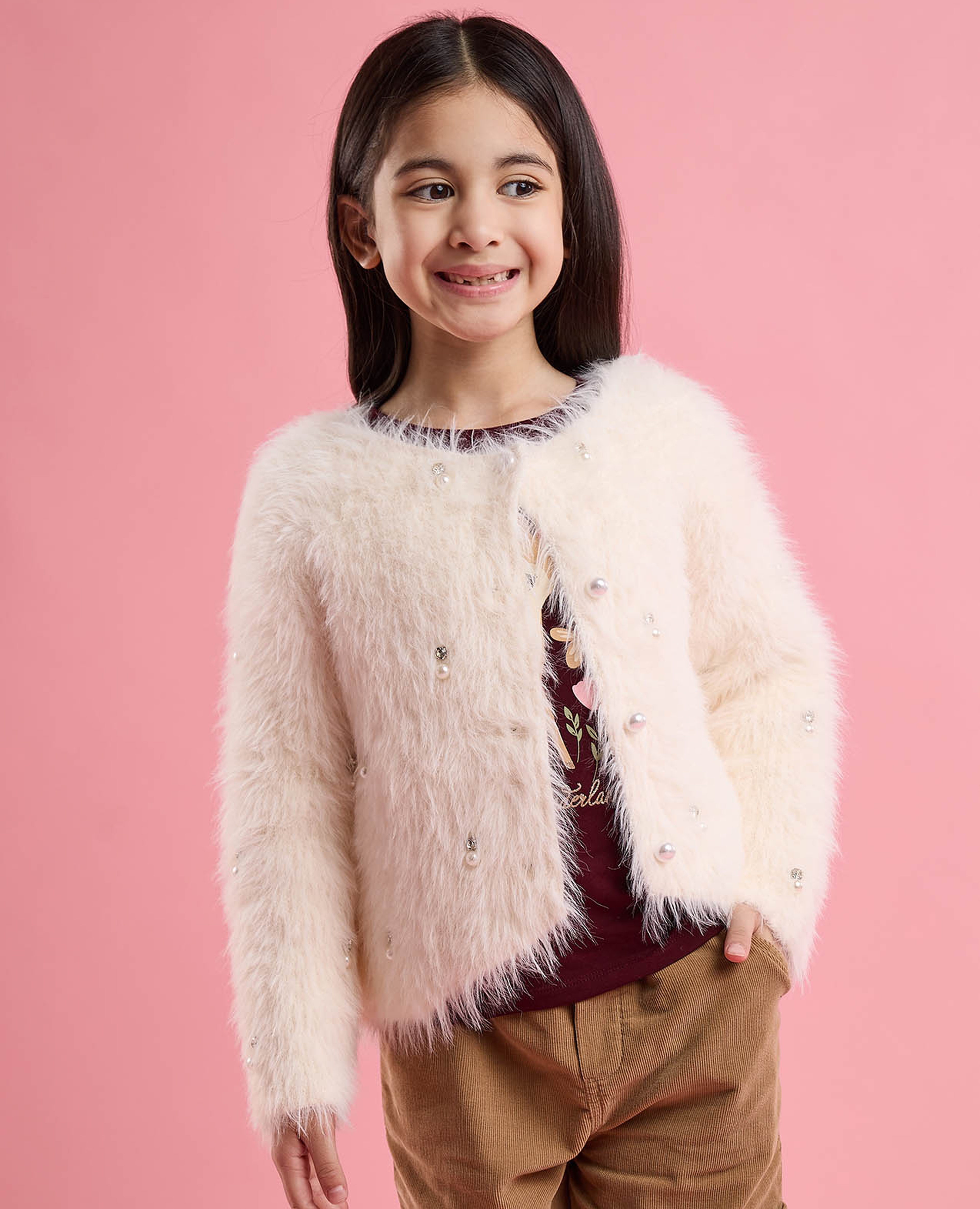 Furry Jacket with Long Sleeves