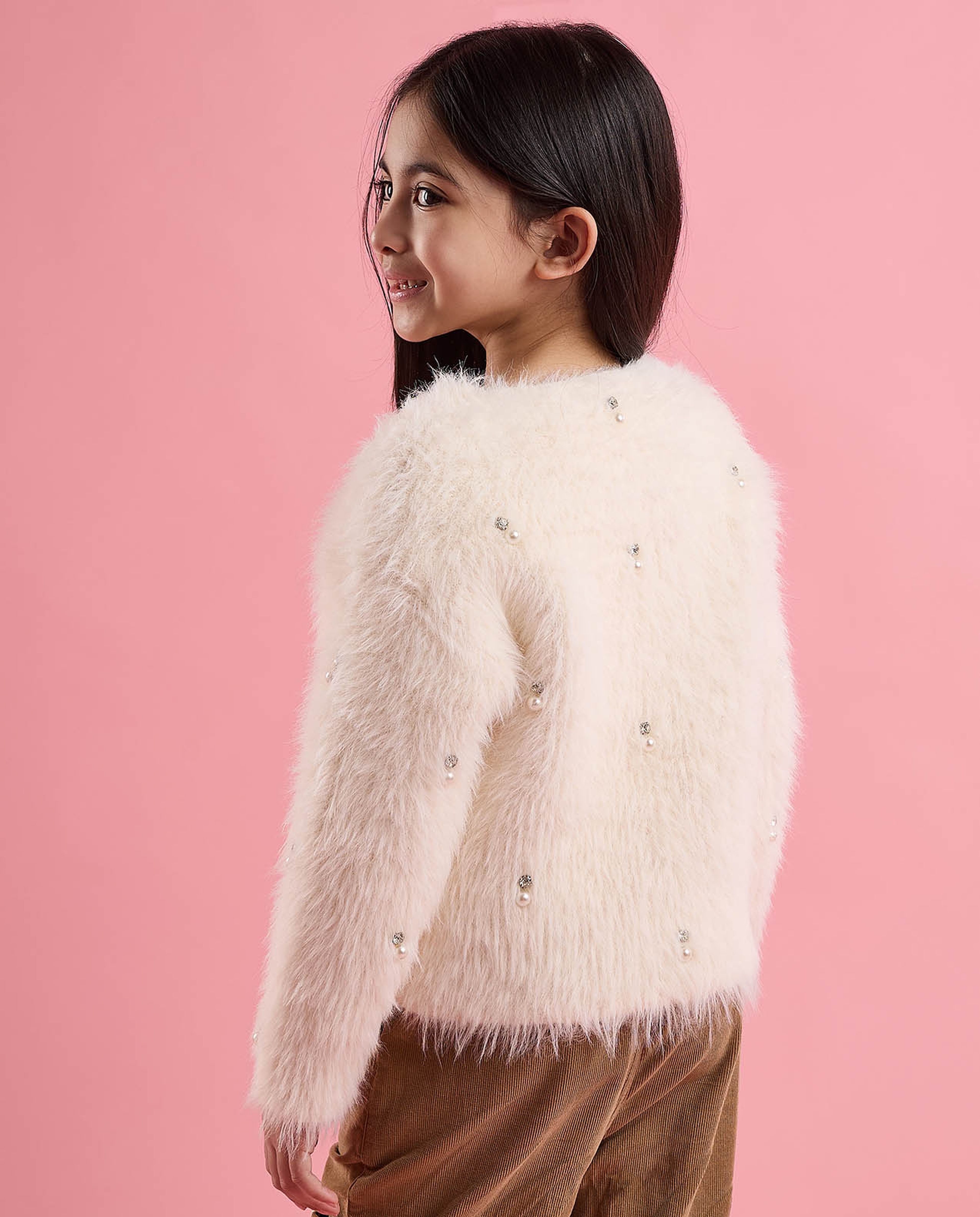 Furry Jacket with Long Sleeves