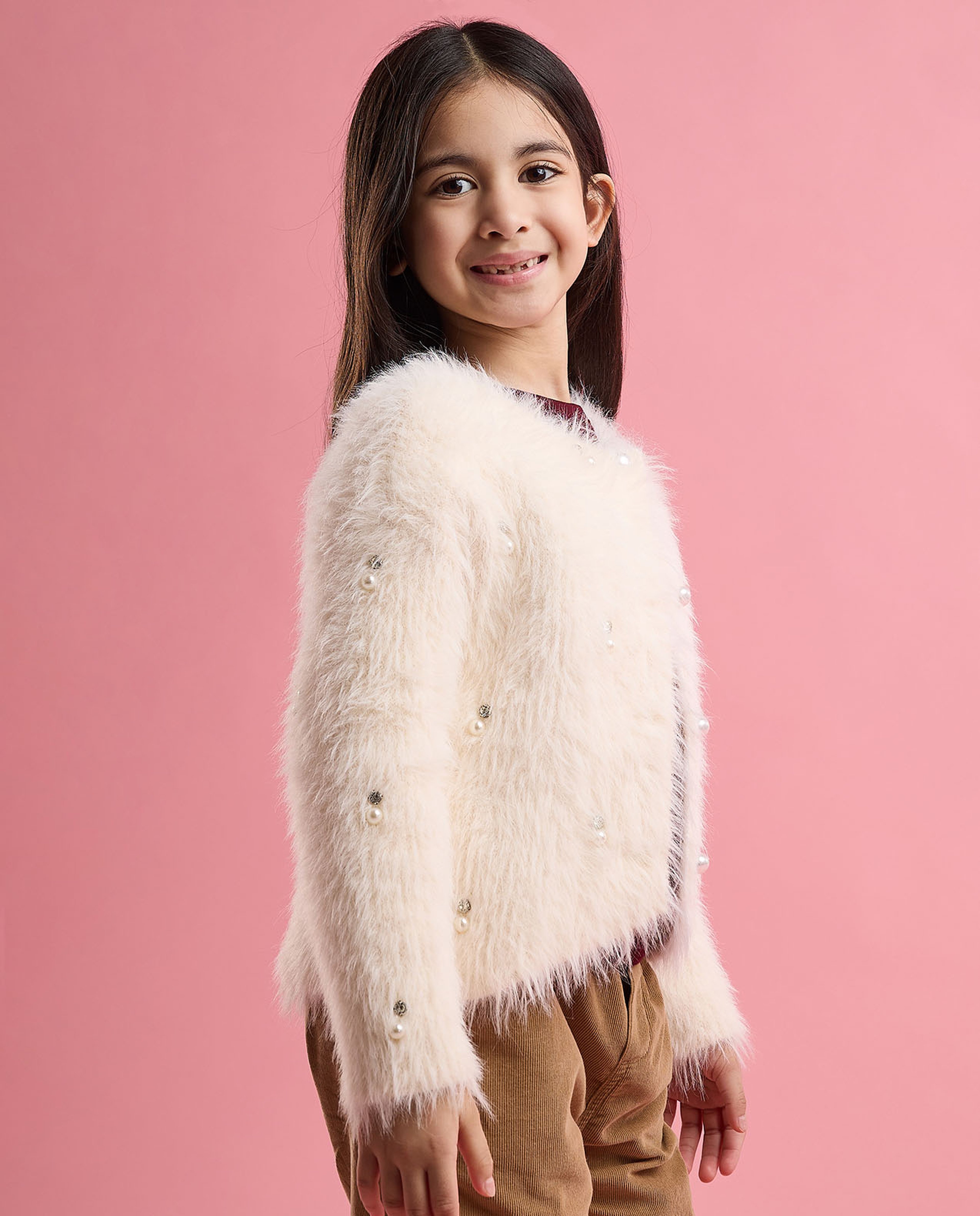 Furry Jacket with Long Sleeves