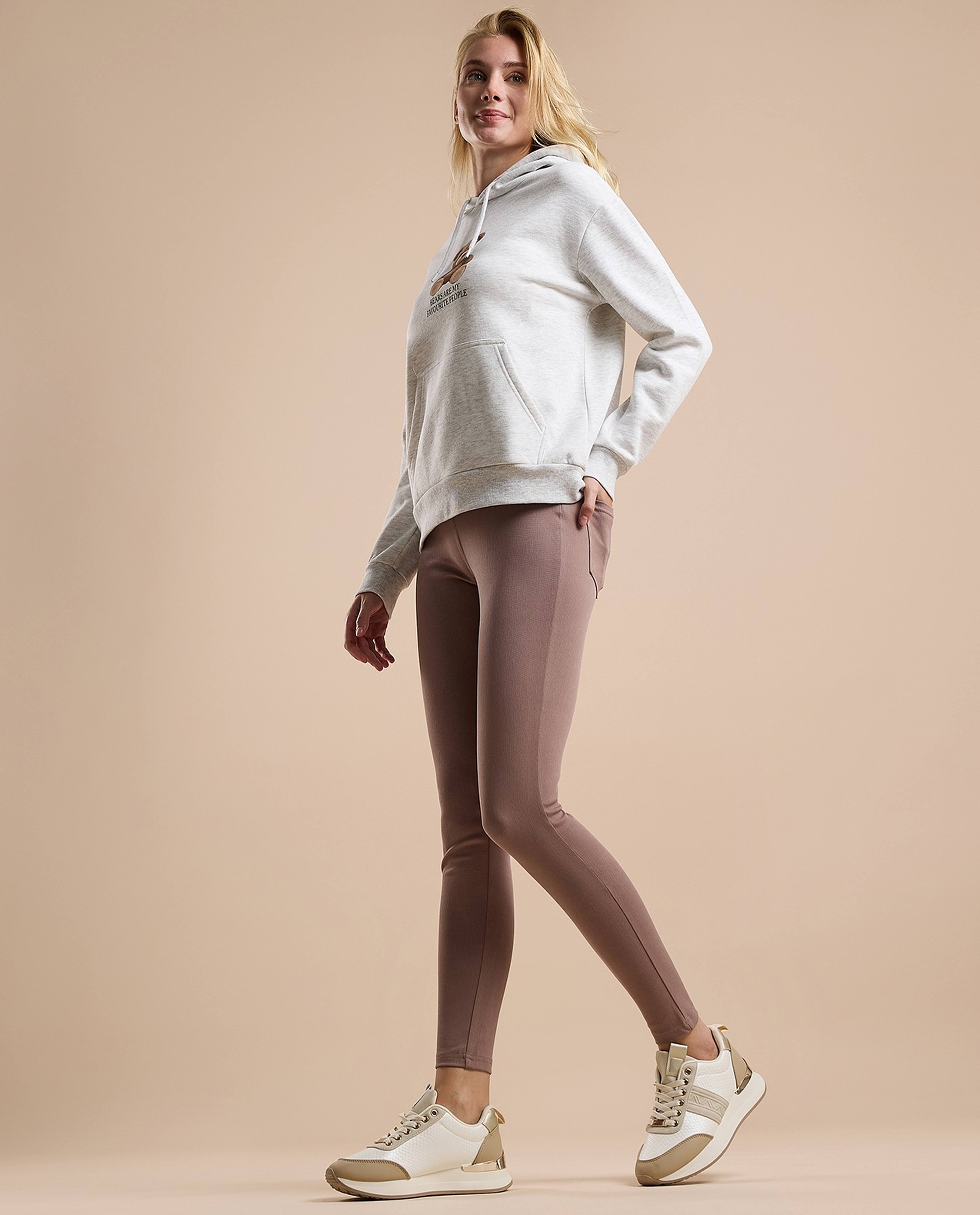 Solid Jeggings with Elastic Waist