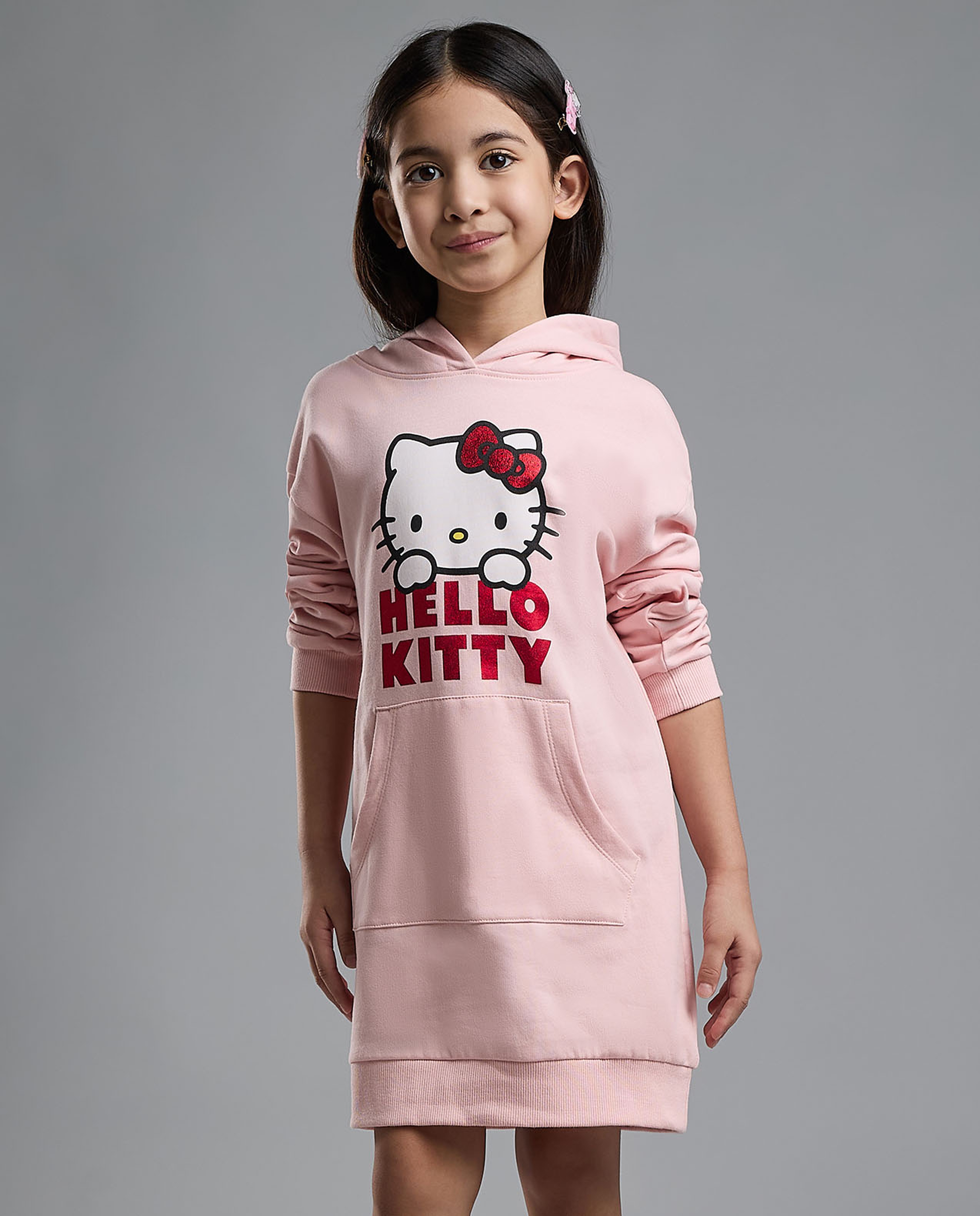 Hello Kitty Hooded Sweatdress with Long Sleeves