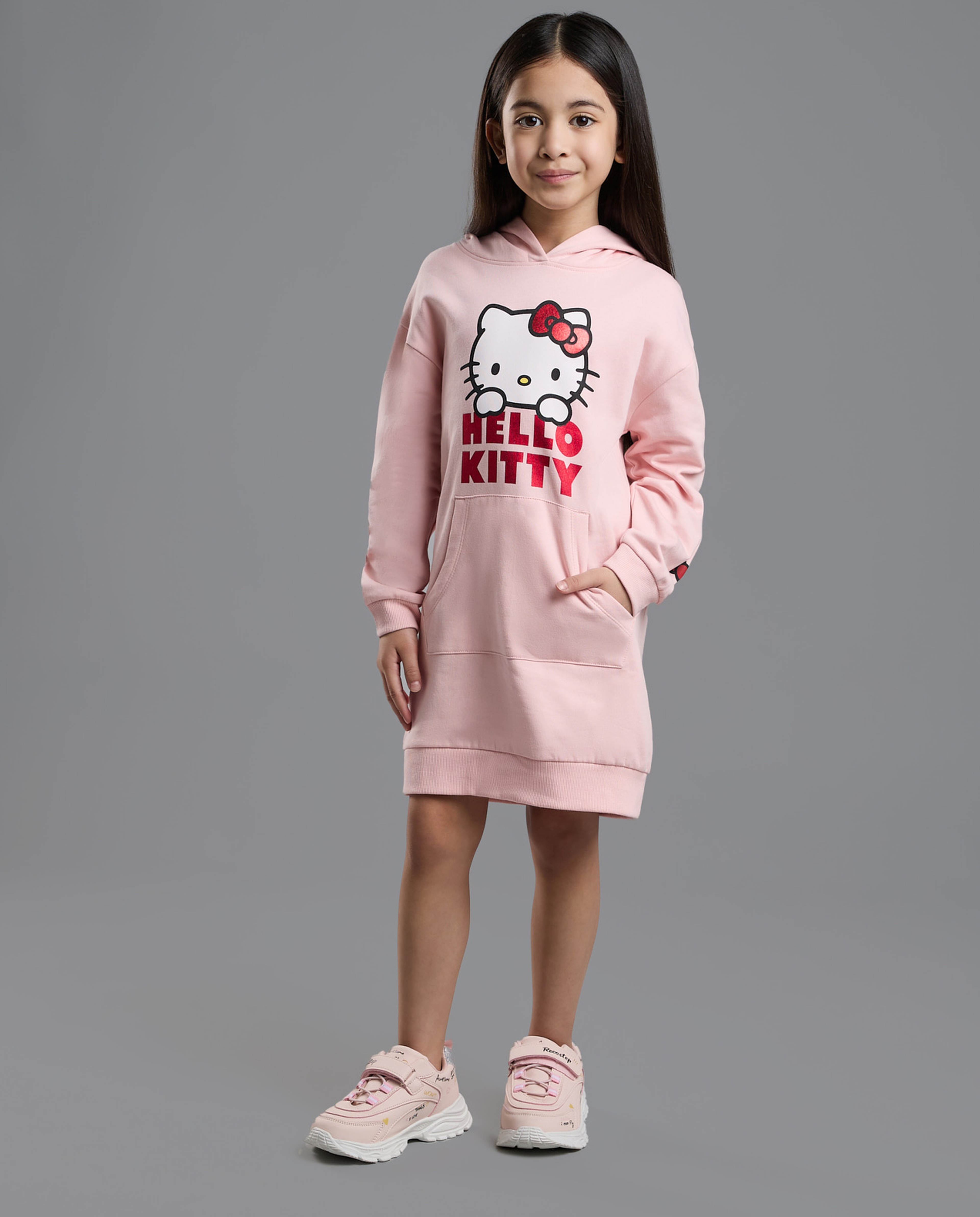 Hello Kitty Hooded Sweatdress with Long Sleeves