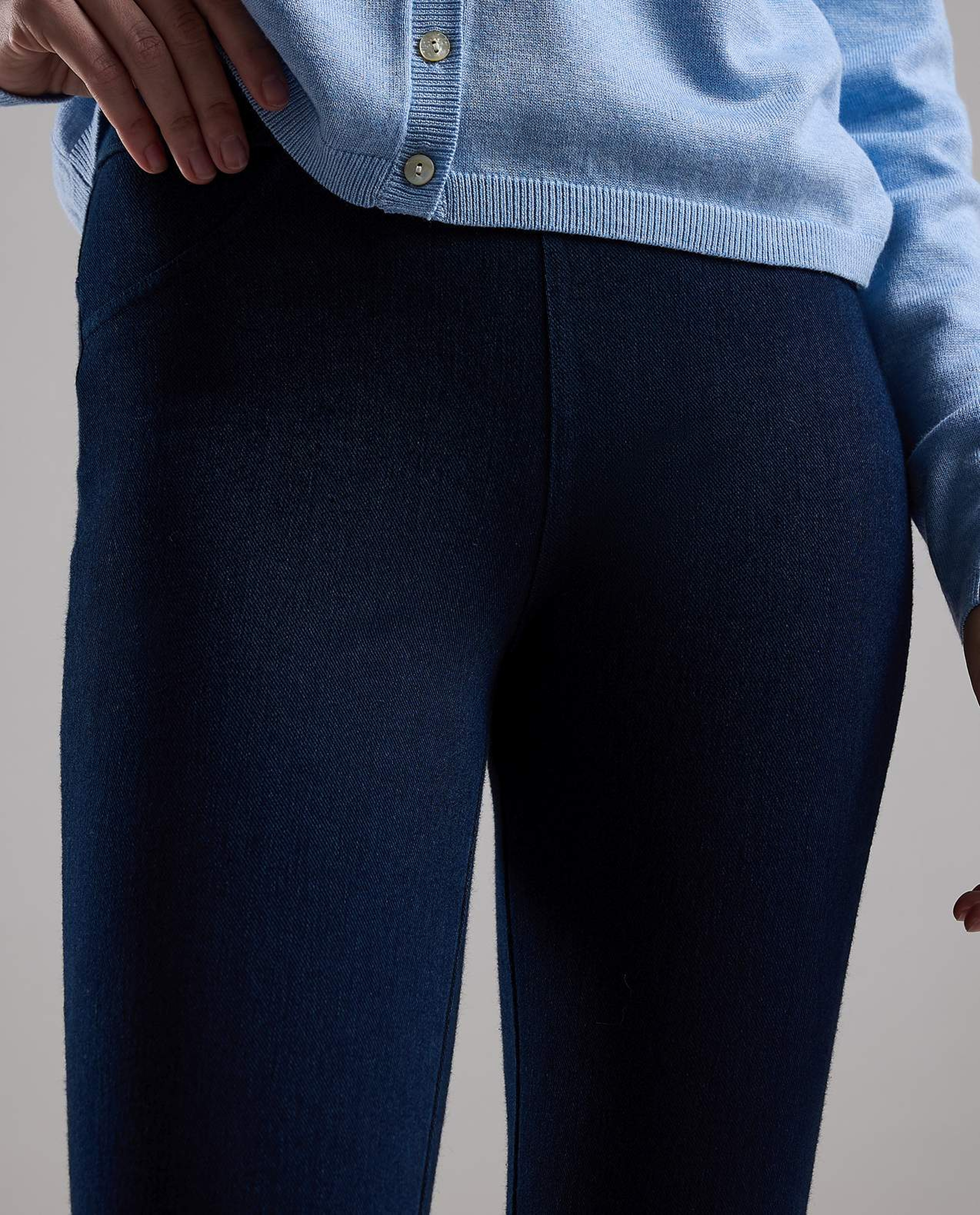 Solid Jeggings with Elastic Waist