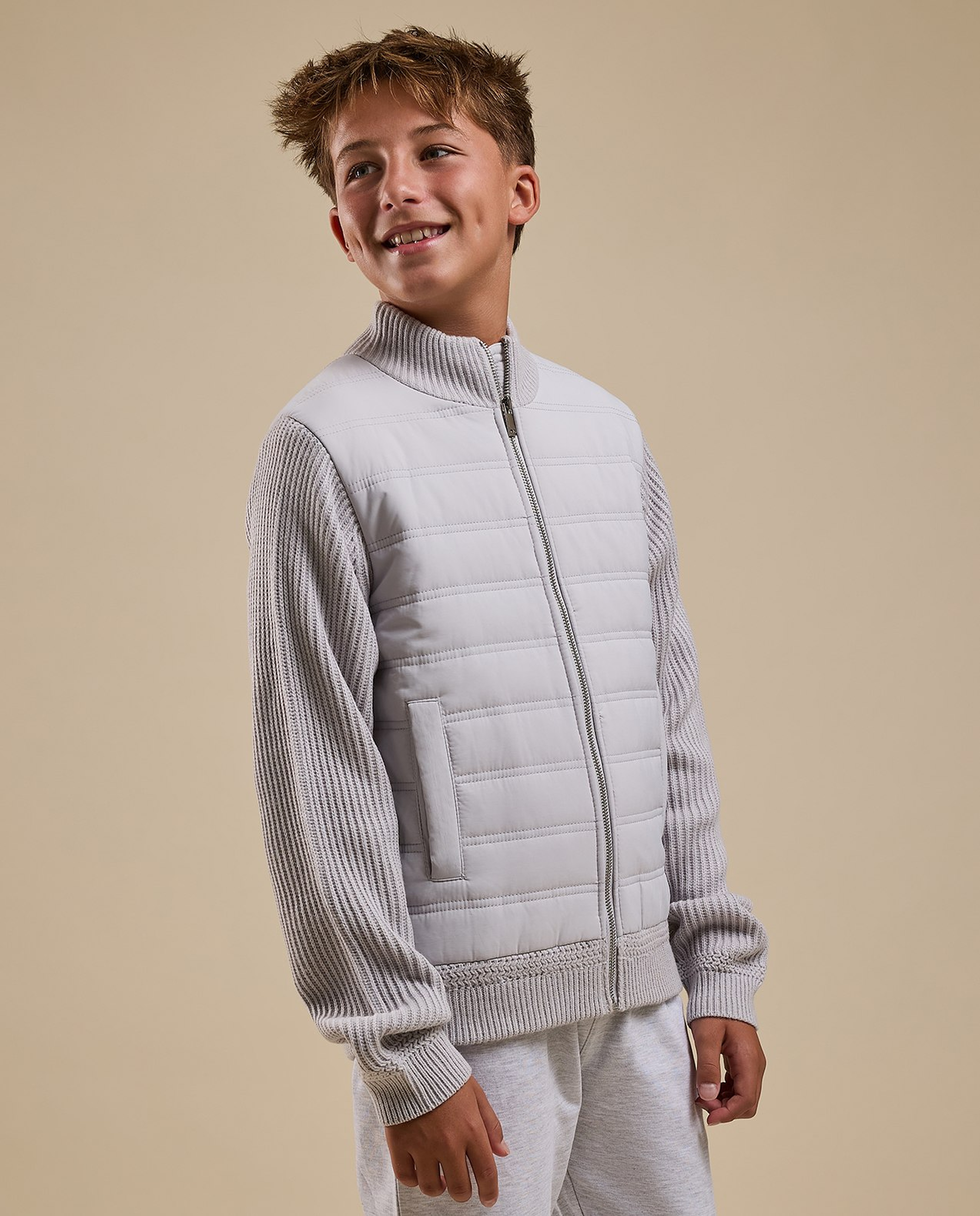 Quilted Jacket with Zipper Closure