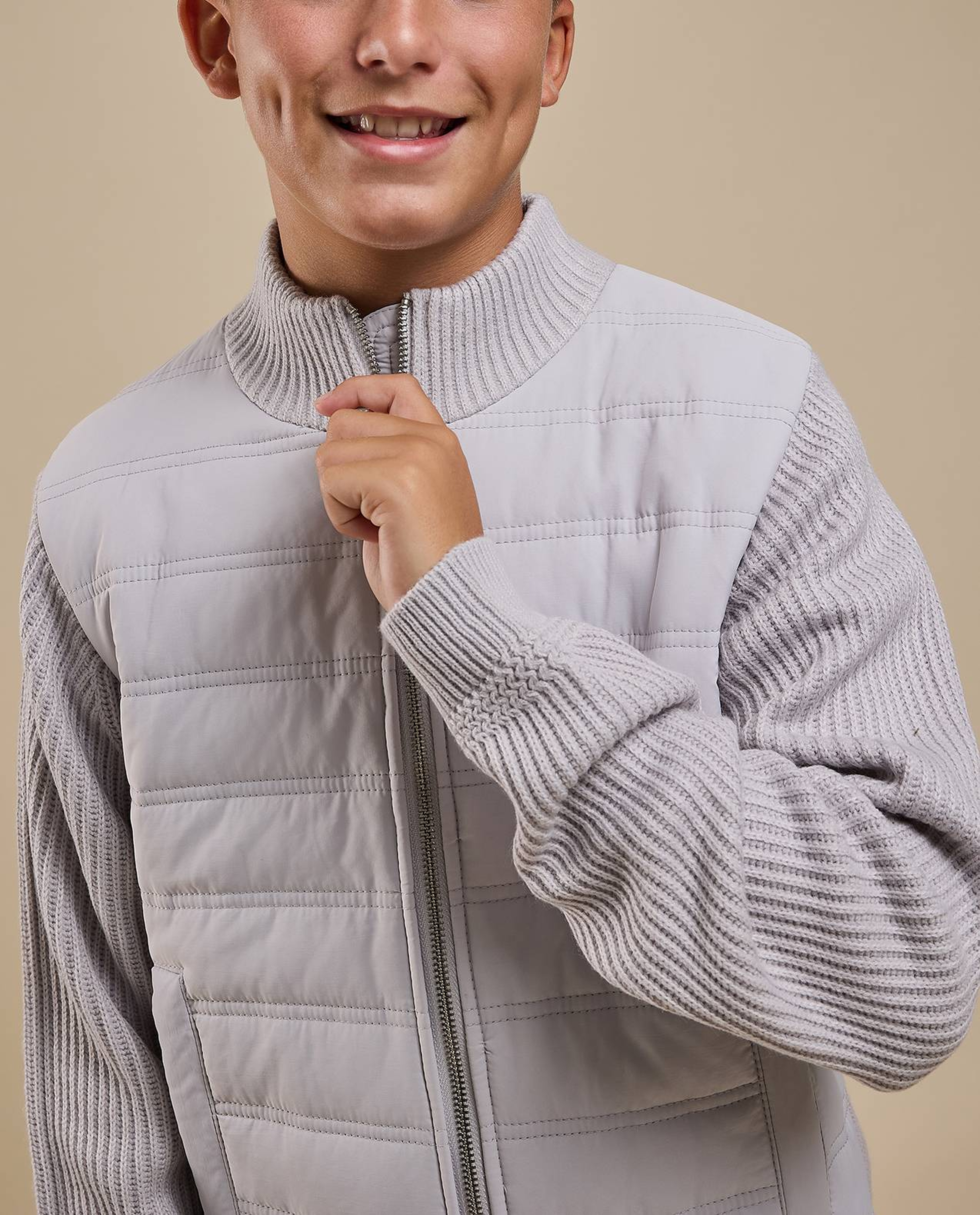 Quilted Jacket with Zipper Closure