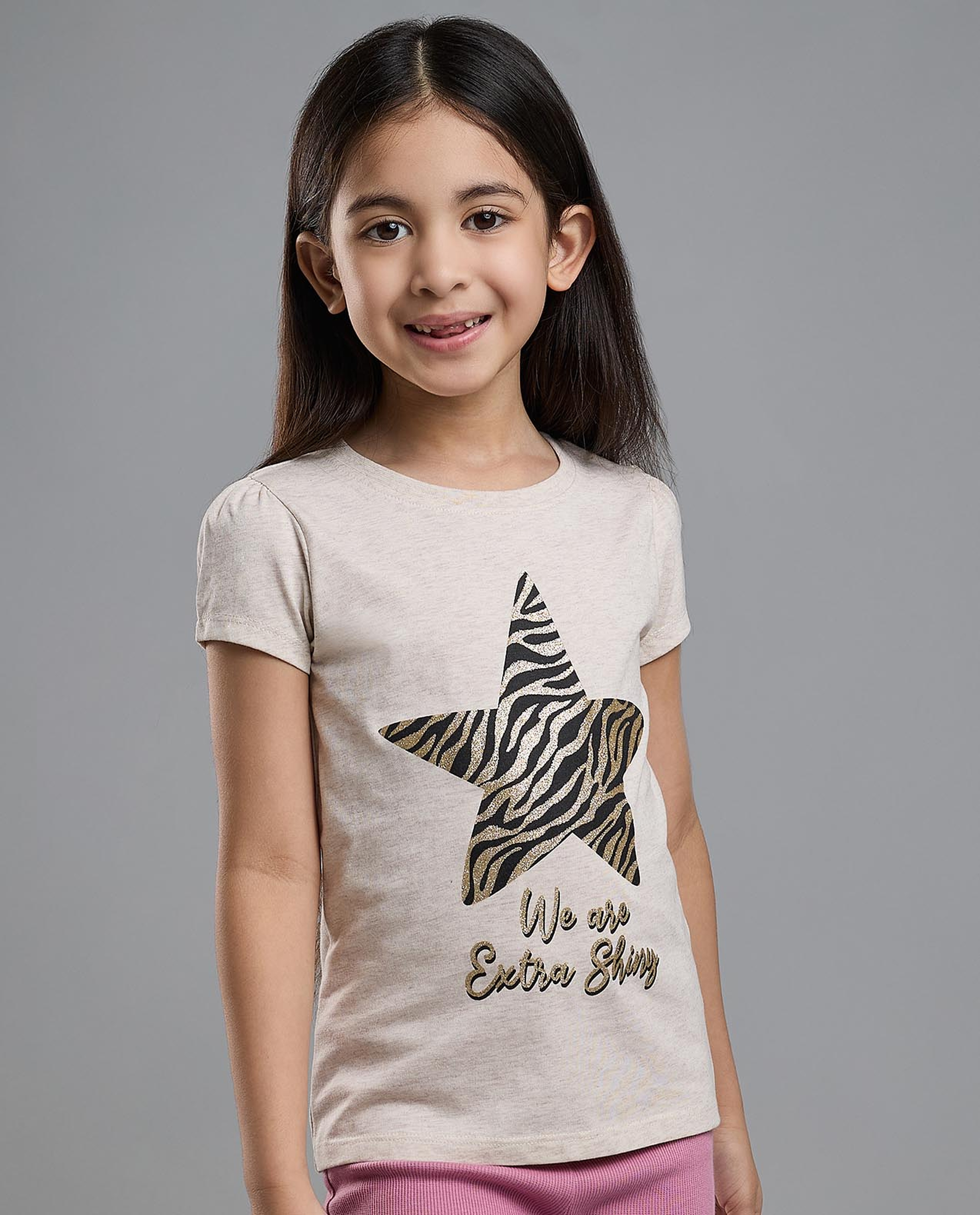 Printed T-Shirt with Crew Neck and Short Sleeves