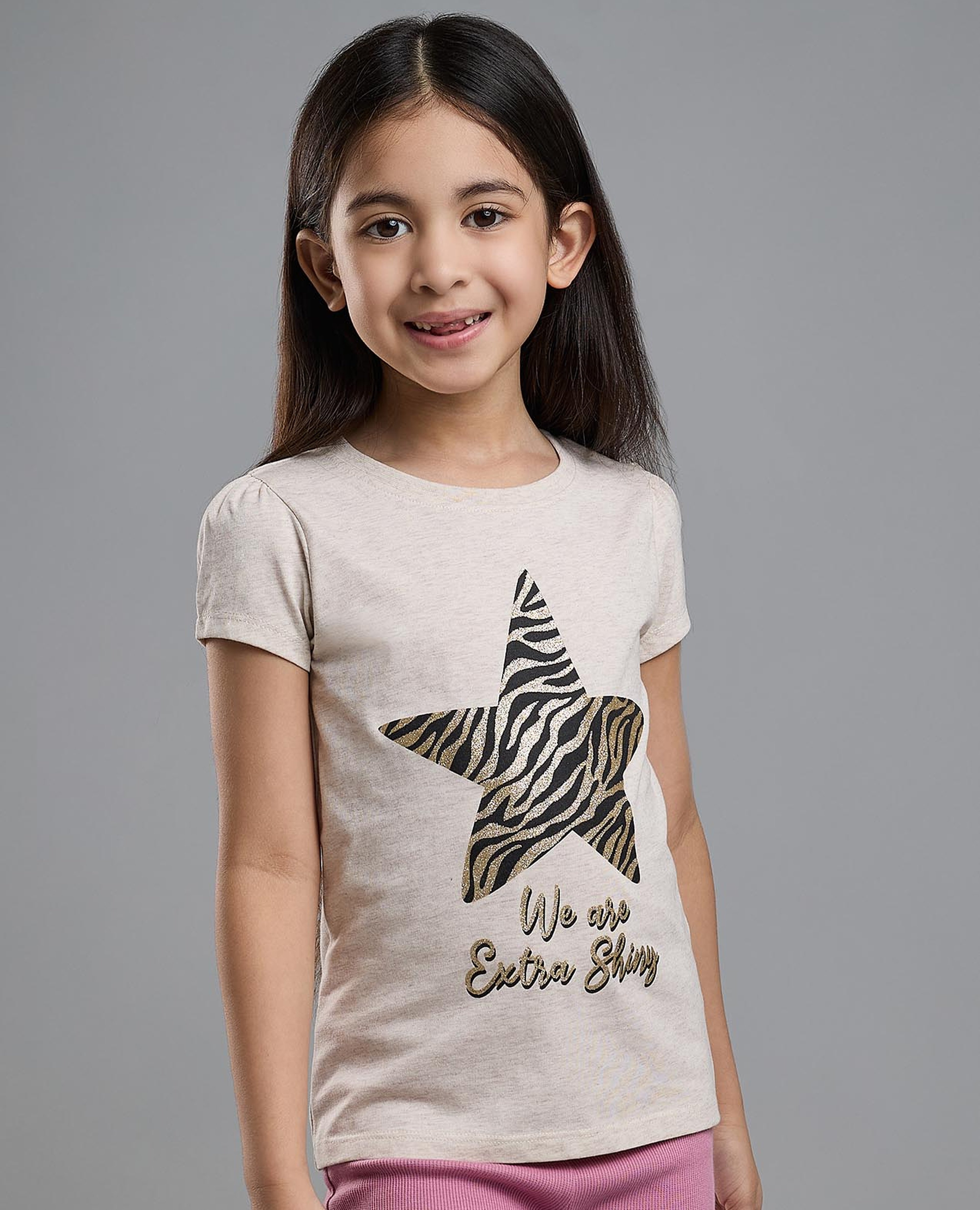 Printed T-Shirt with Crew Neck and Short Sleeves