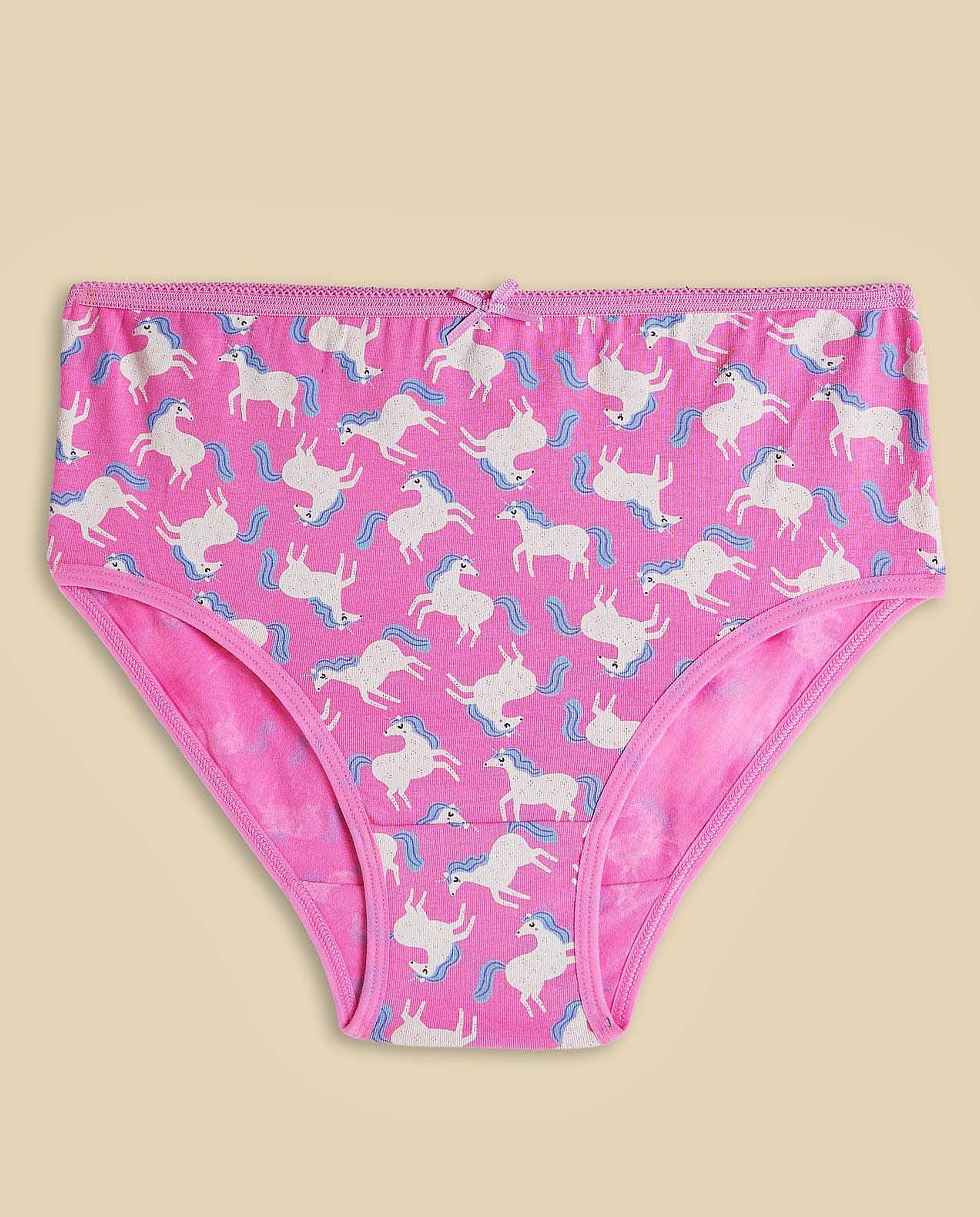 5 Pack Unicorn Printed Bikini Briefs