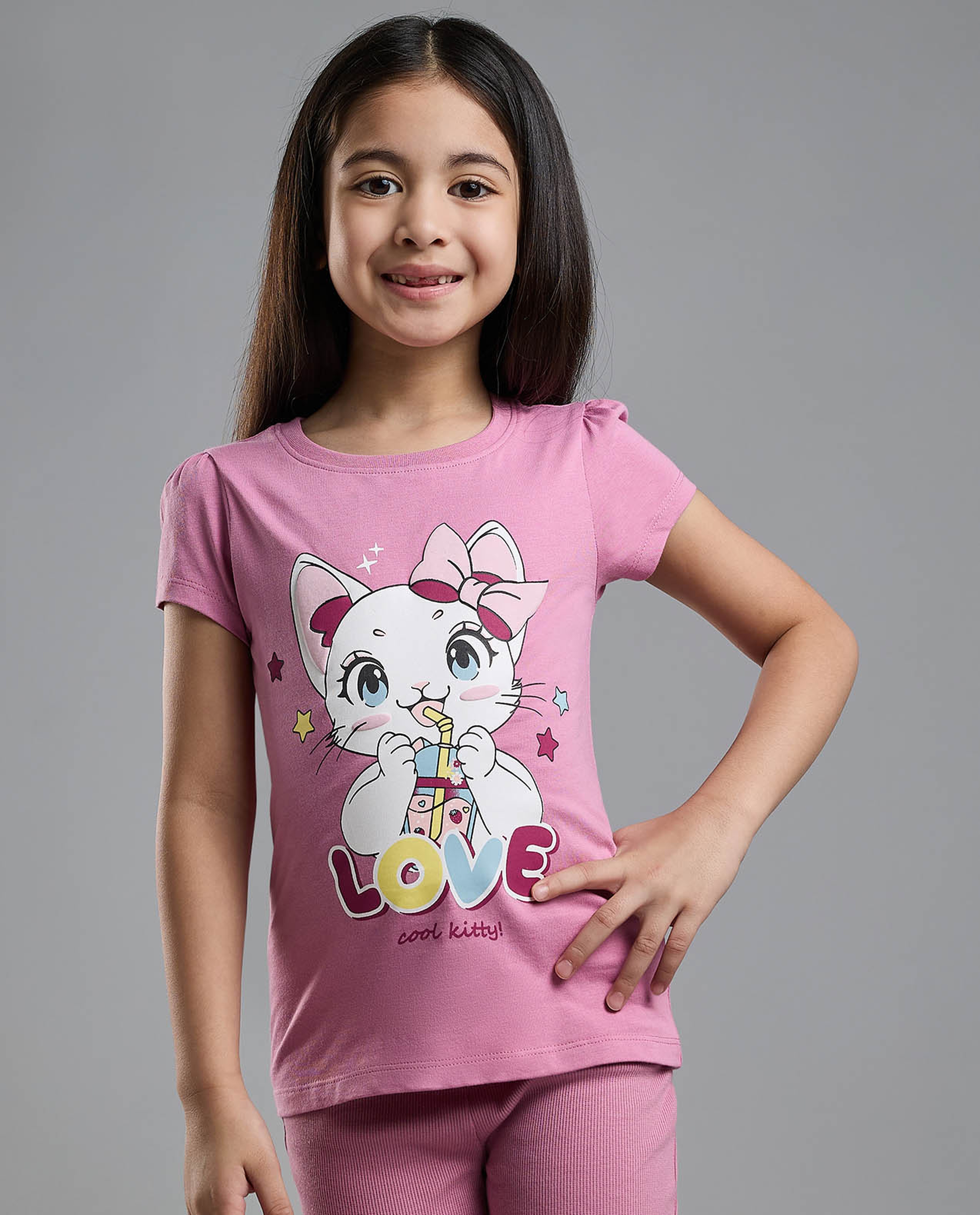 Printed T-Shirt with Crew Neck and Short Sleeves