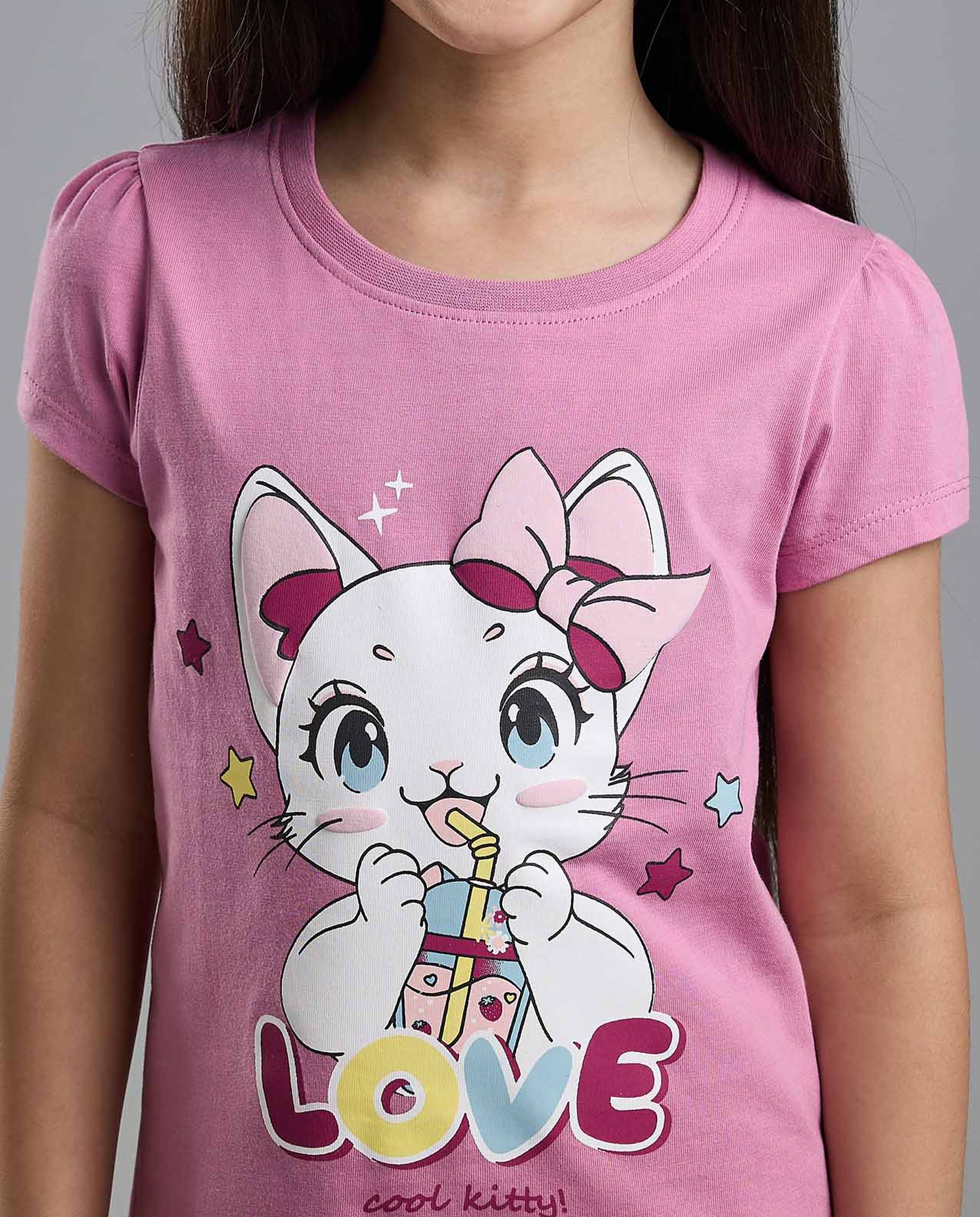 Printed T-Shirt with Crew Neck and Short Sleeves