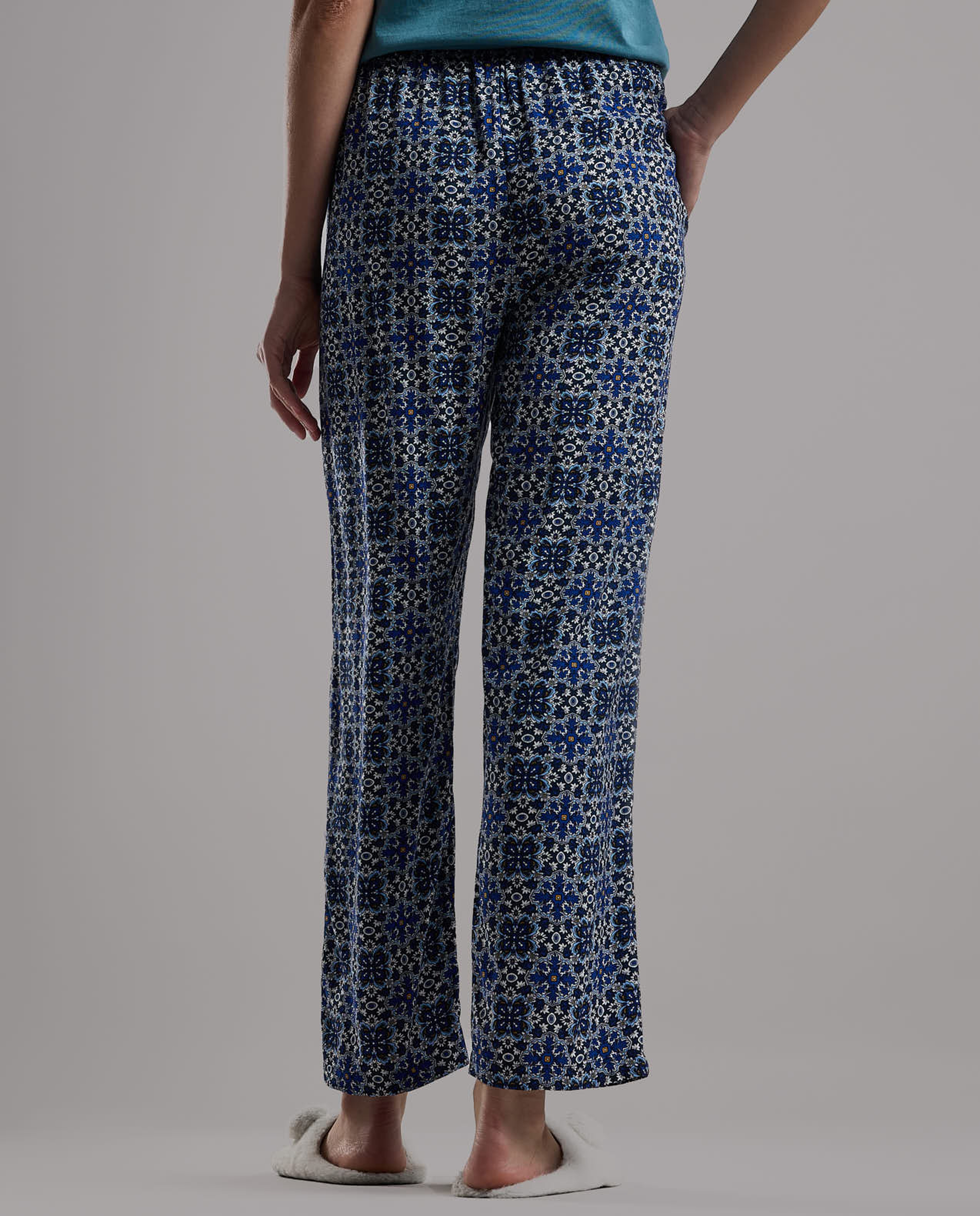 Patterned Pyjama Pants with Drawstring Waist