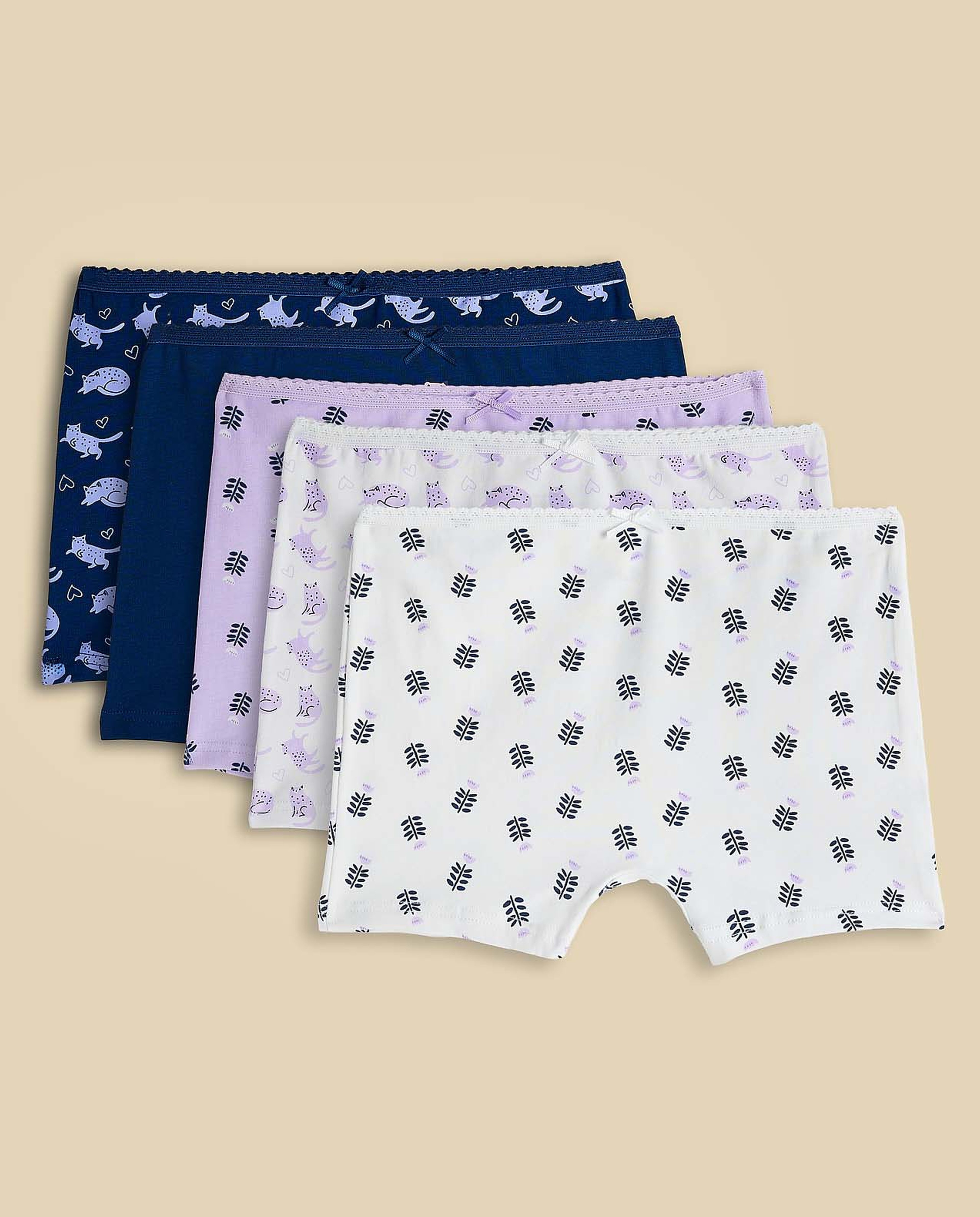 5 Pack Printed Boxer Briefs