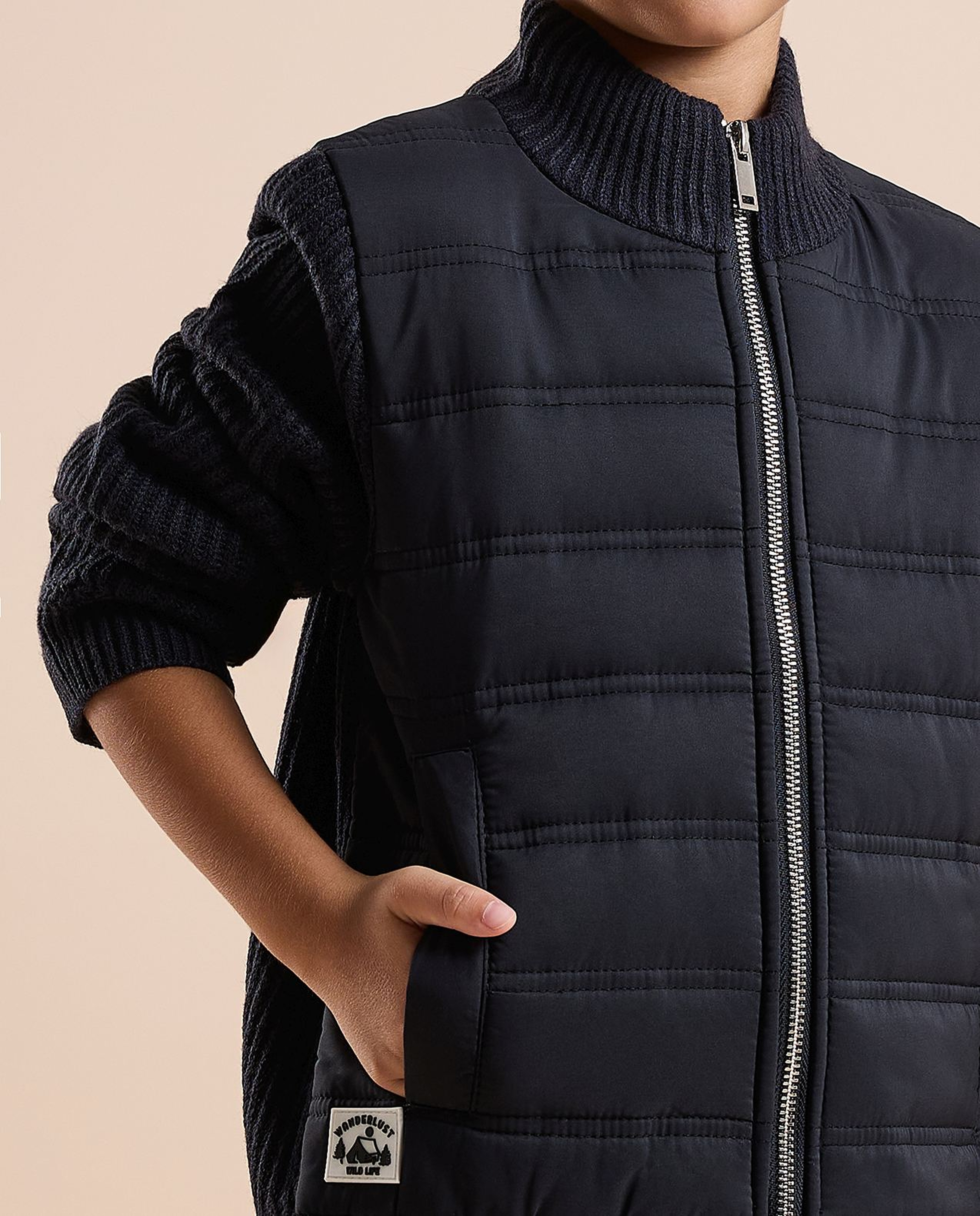Quilted Jacket with Zipper Closure