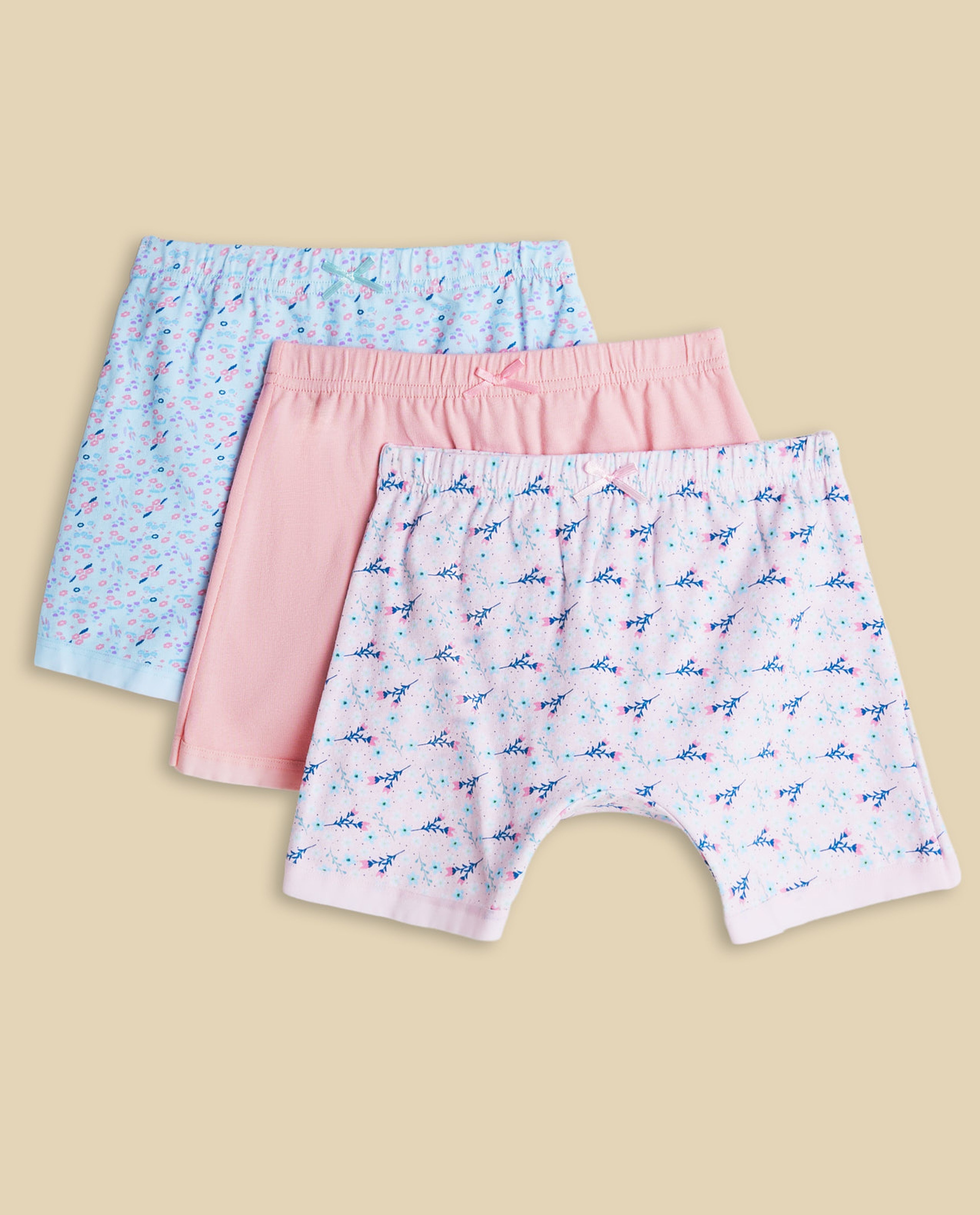 3 Pack Printed Long Shorts