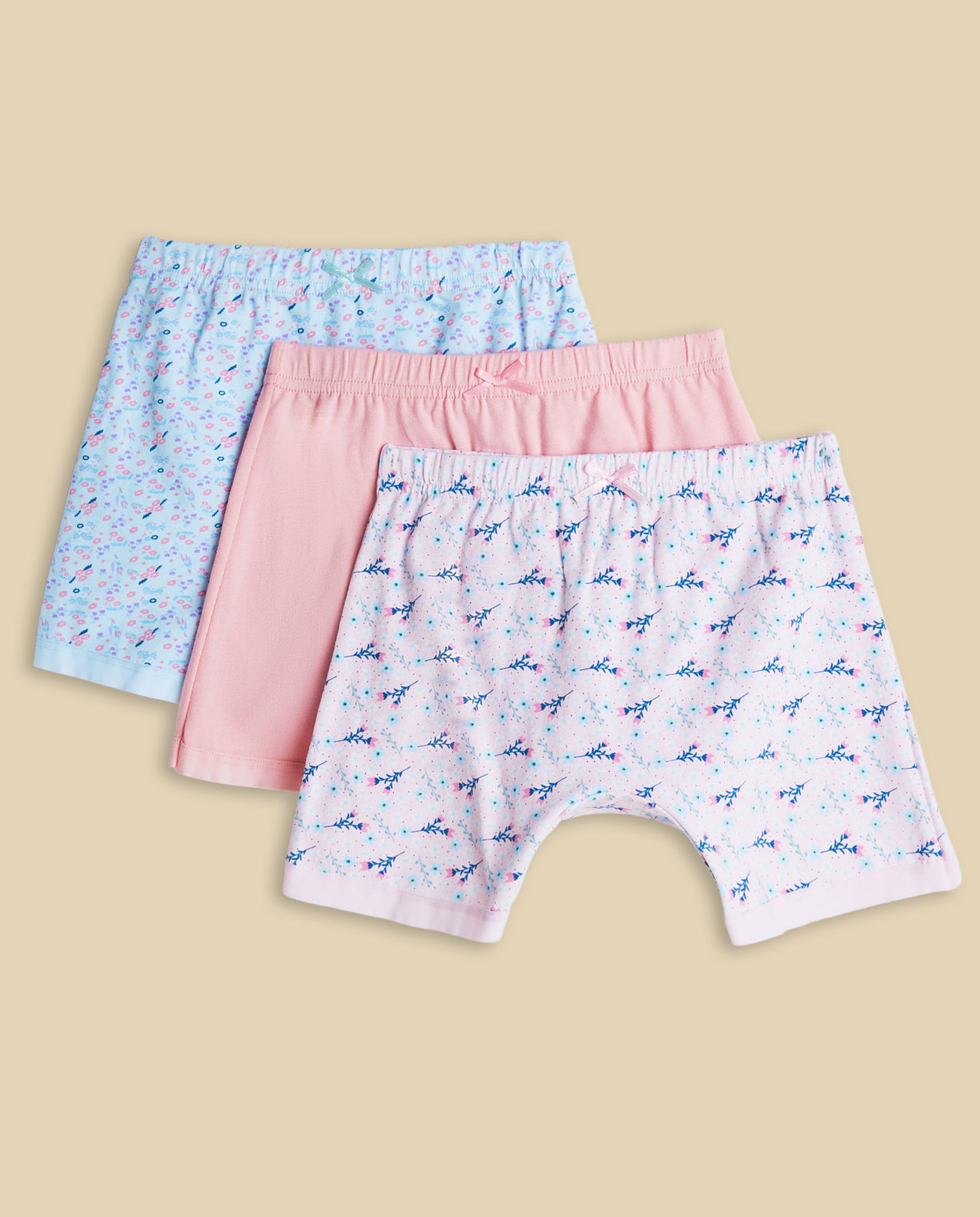 3 Pack Printed Long Shorts