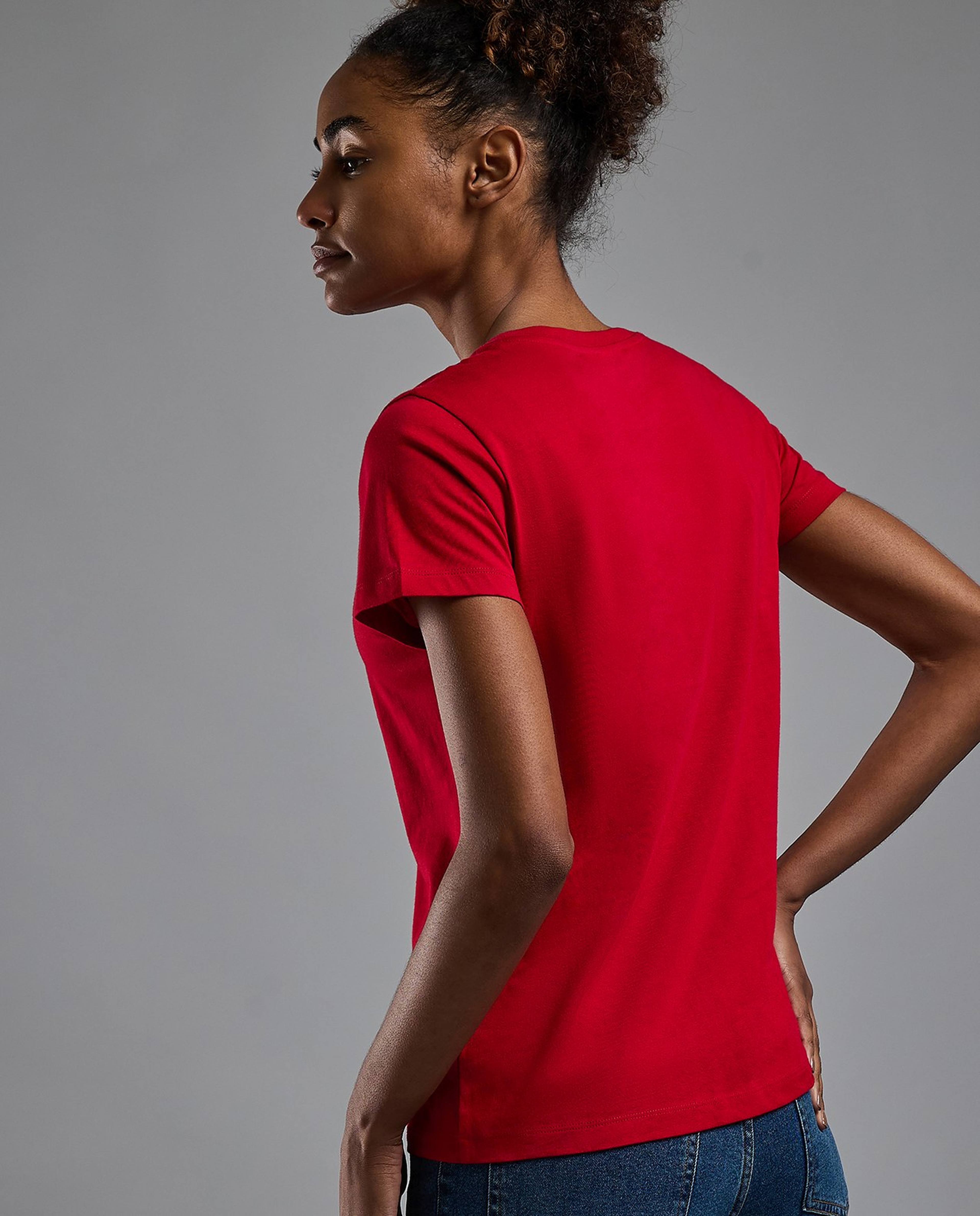 Printed T-Shirt with Crew Neck and Short Sleeves