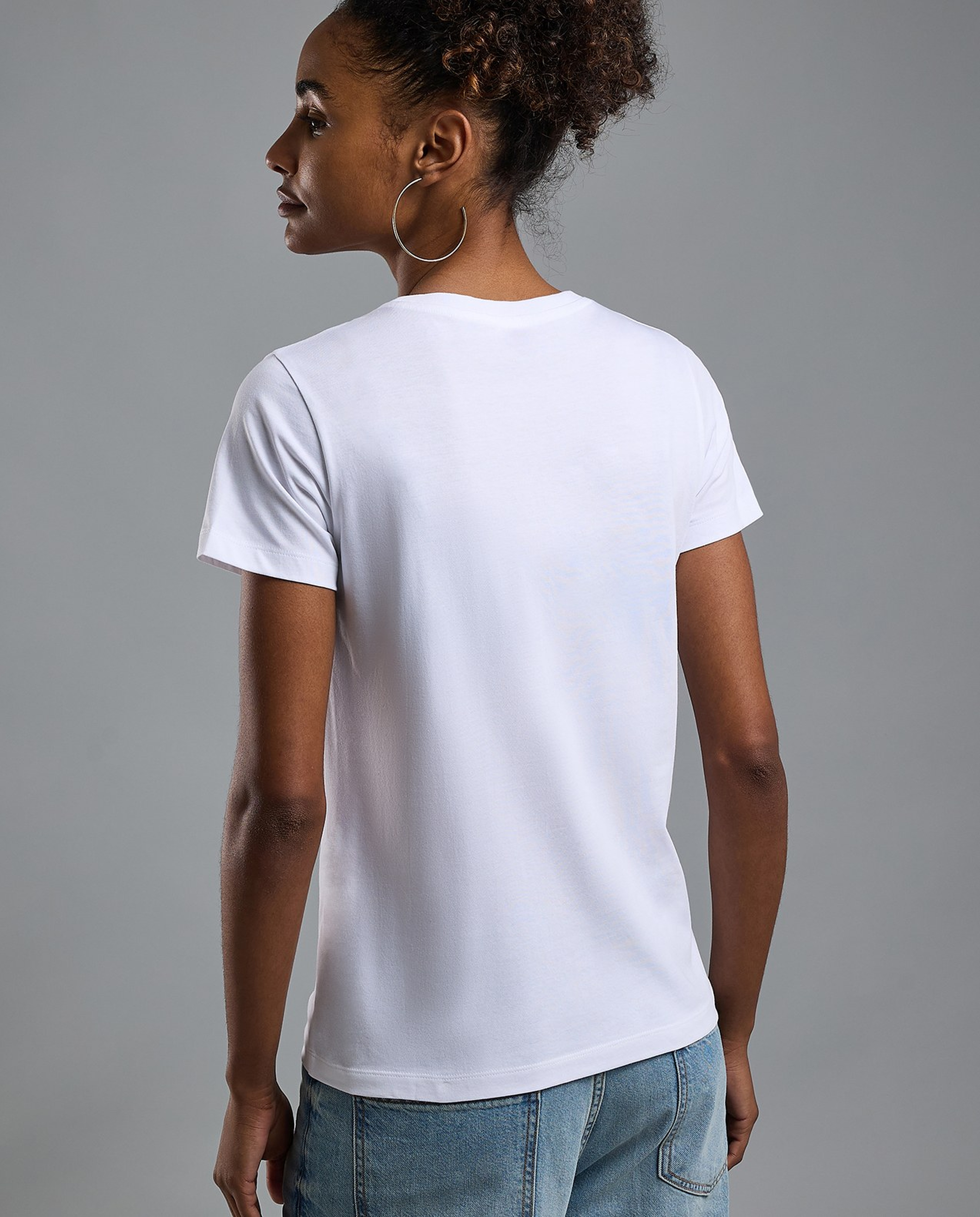 Printed T-Shirt with Crew Neck and Short Sleeves