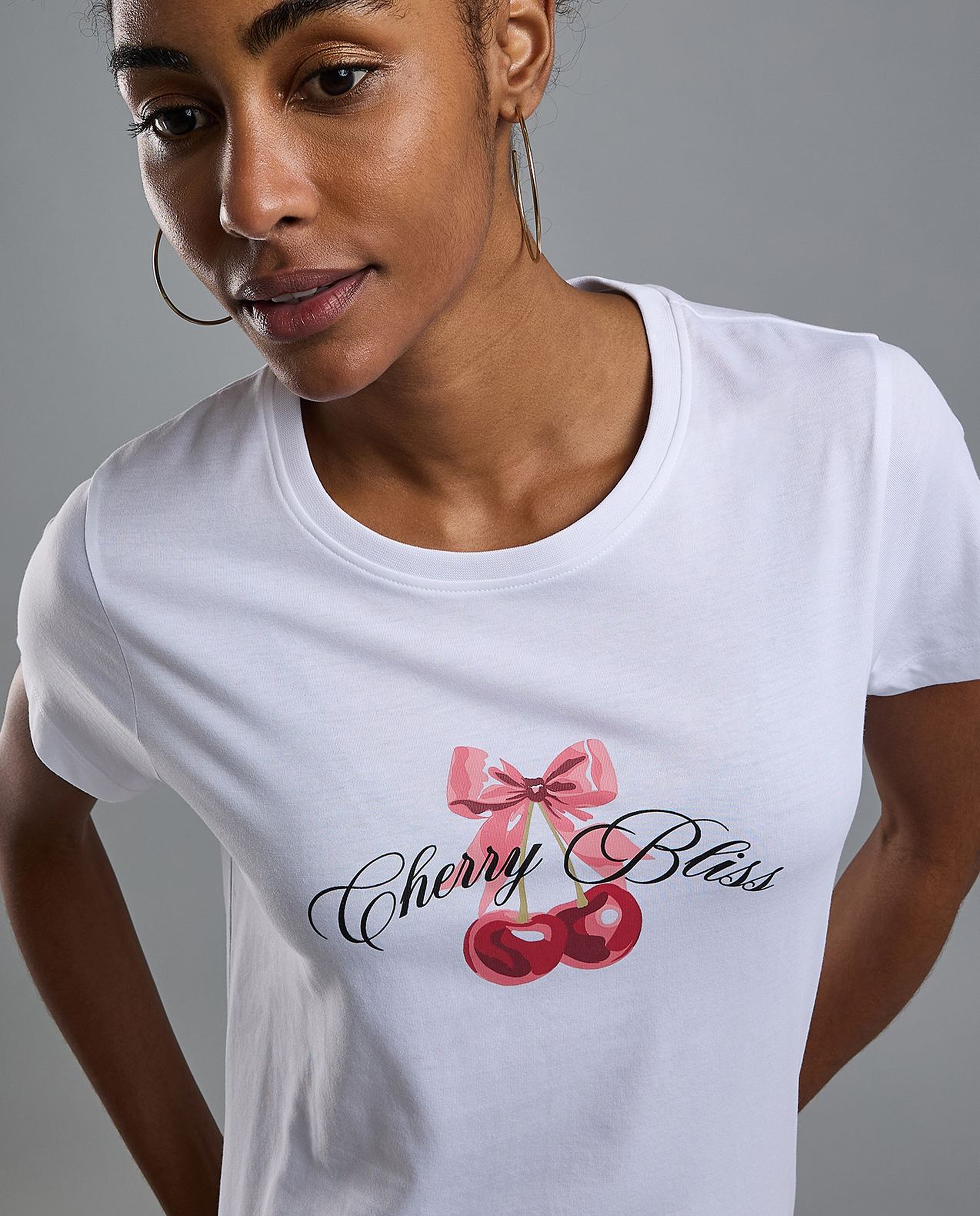 Printed T-Shirt with Crew Neck and Short Sleeves