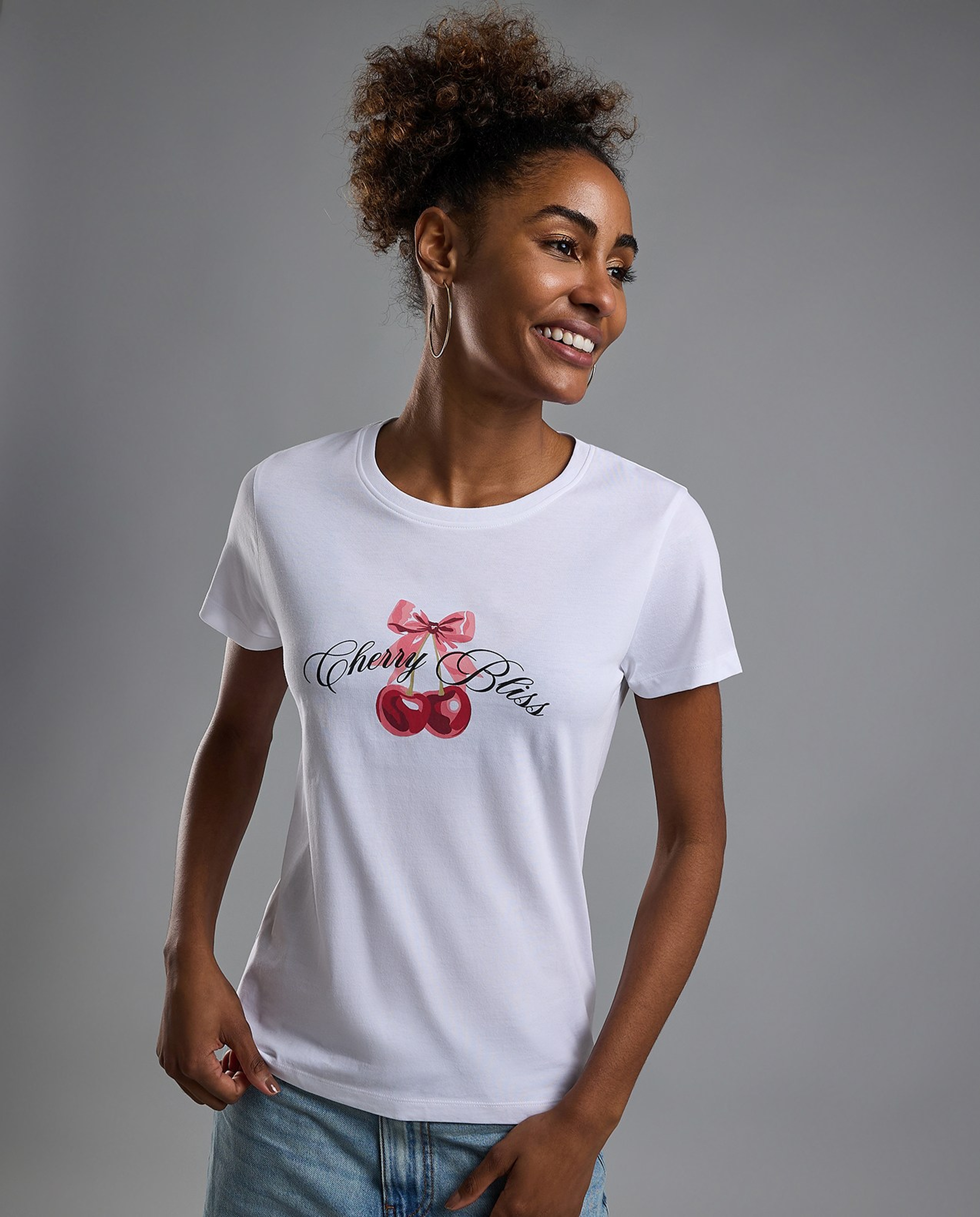 Printed T-Shirt with Crew Neck and Short Sleeves