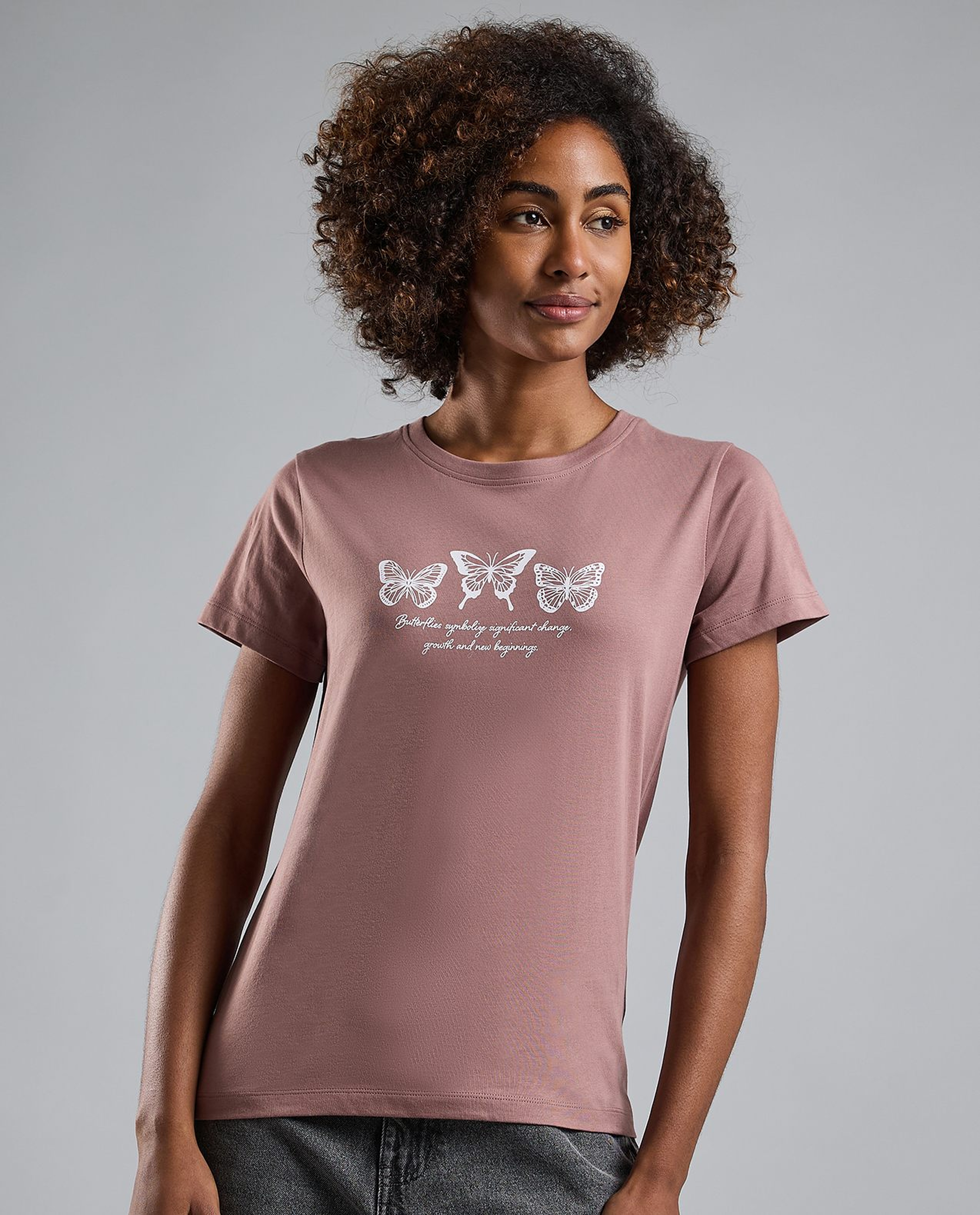 Printed T-Shirt with Crew Neck and Short Sleeves