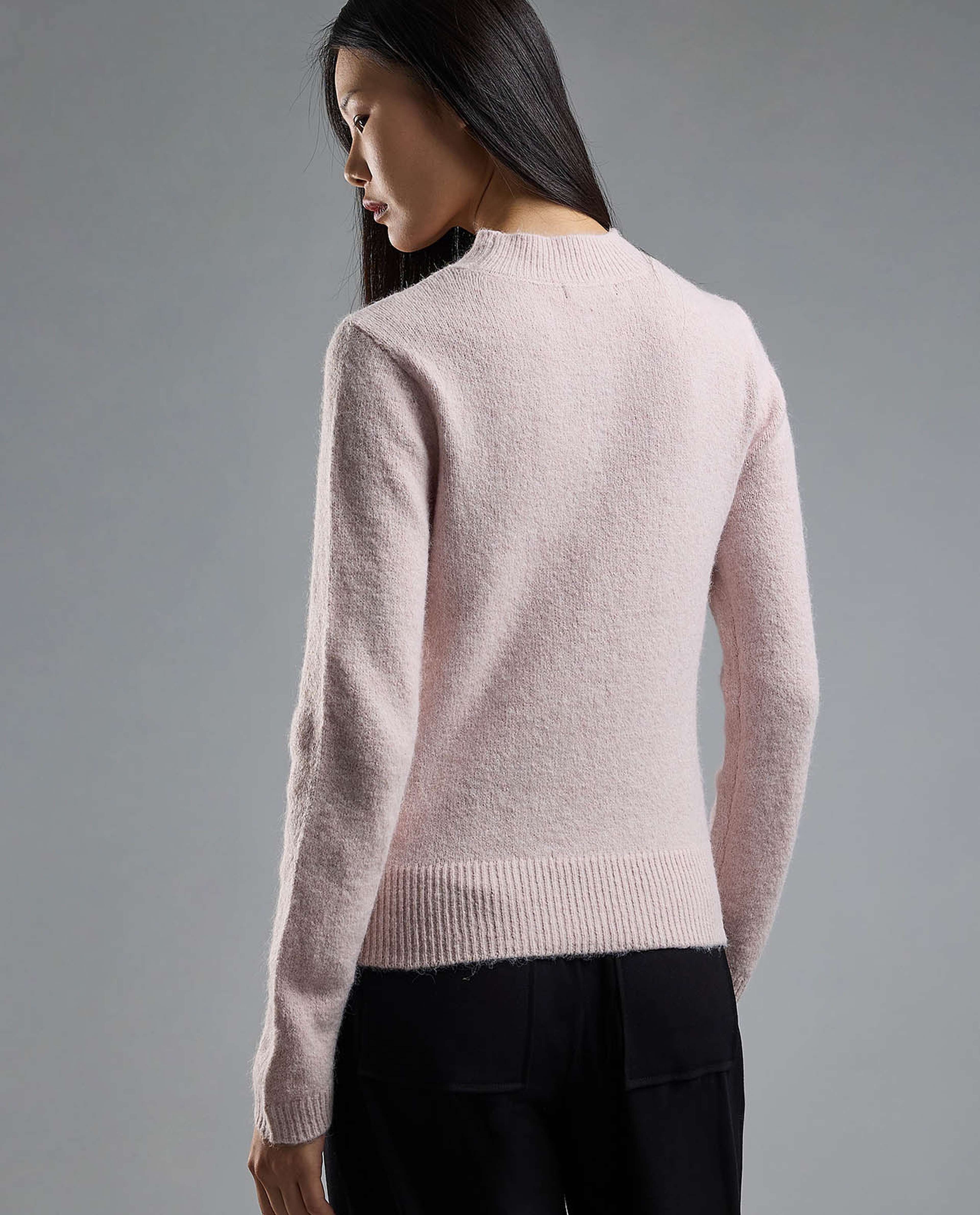 Embellished Sweater with Crew Neck and Long Sleeves